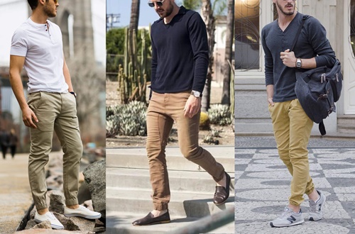 Quần kaki đi với giày thể thao: thoải mái, phong cách