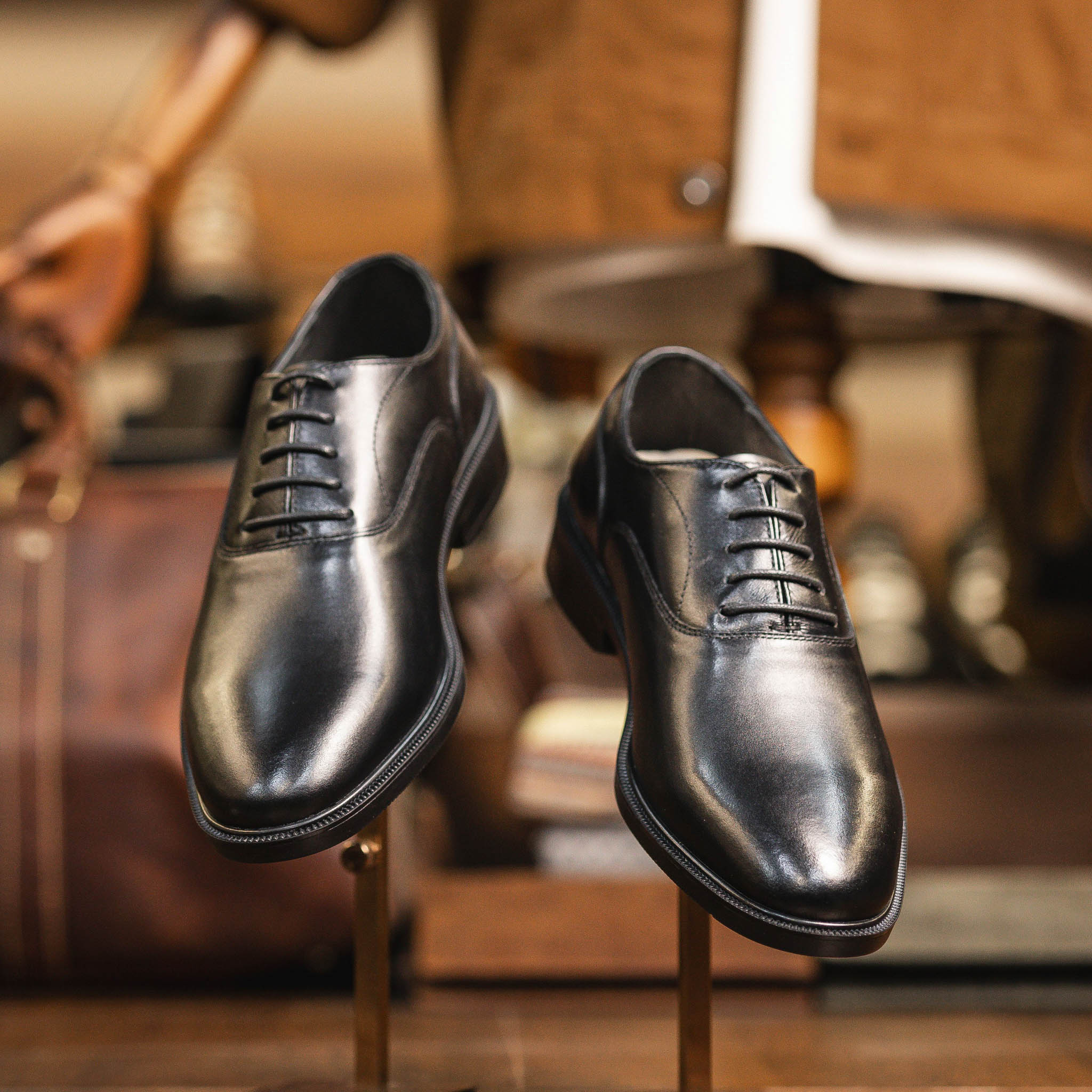 Giày Tây Beckman Oxford Trơn - Đen 7