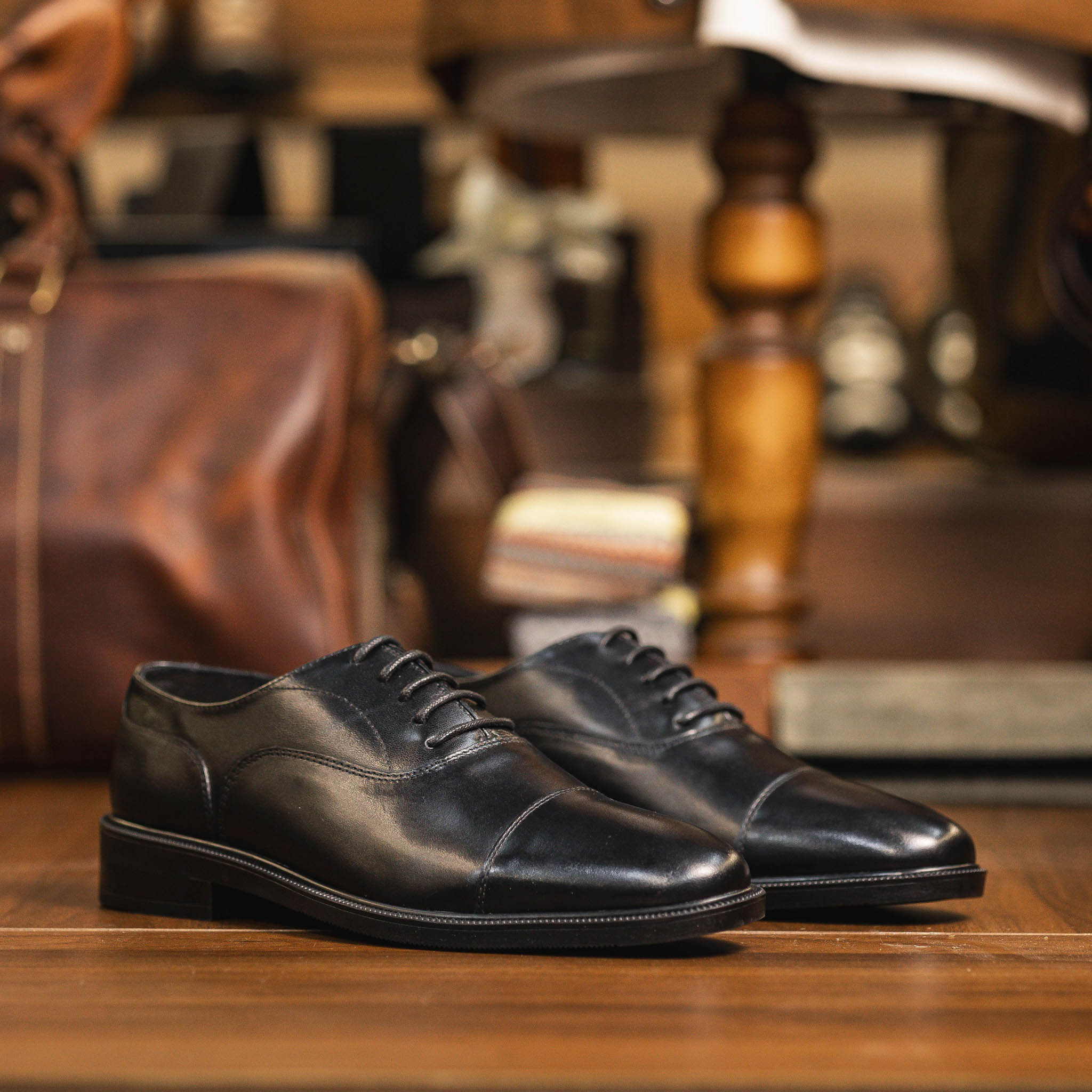 Giày Beckman Oxford Captoe - Đen 12