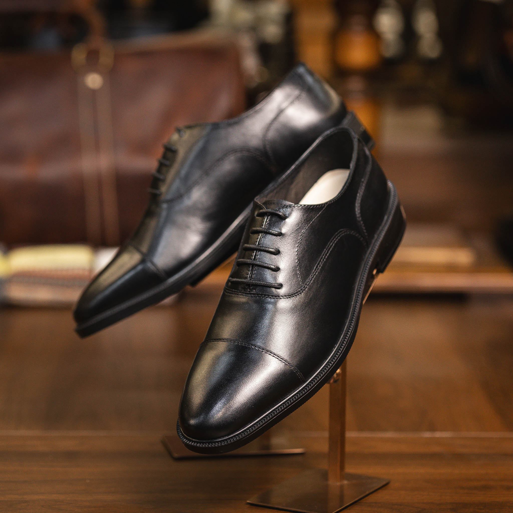 Giày Beckman Oxford Captoe - Đen 17