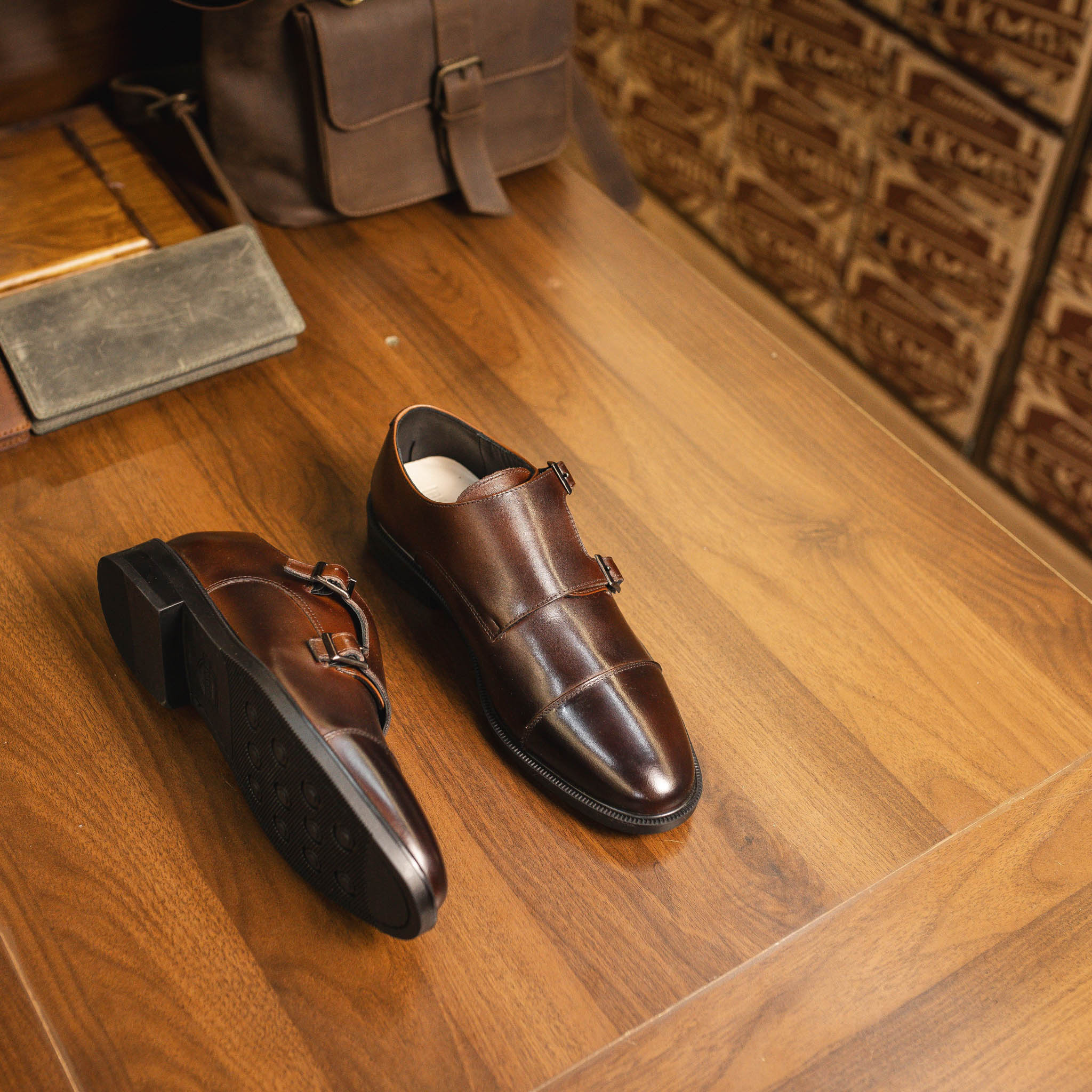 Giày Beckman Double Monkstrap - Nâu 7