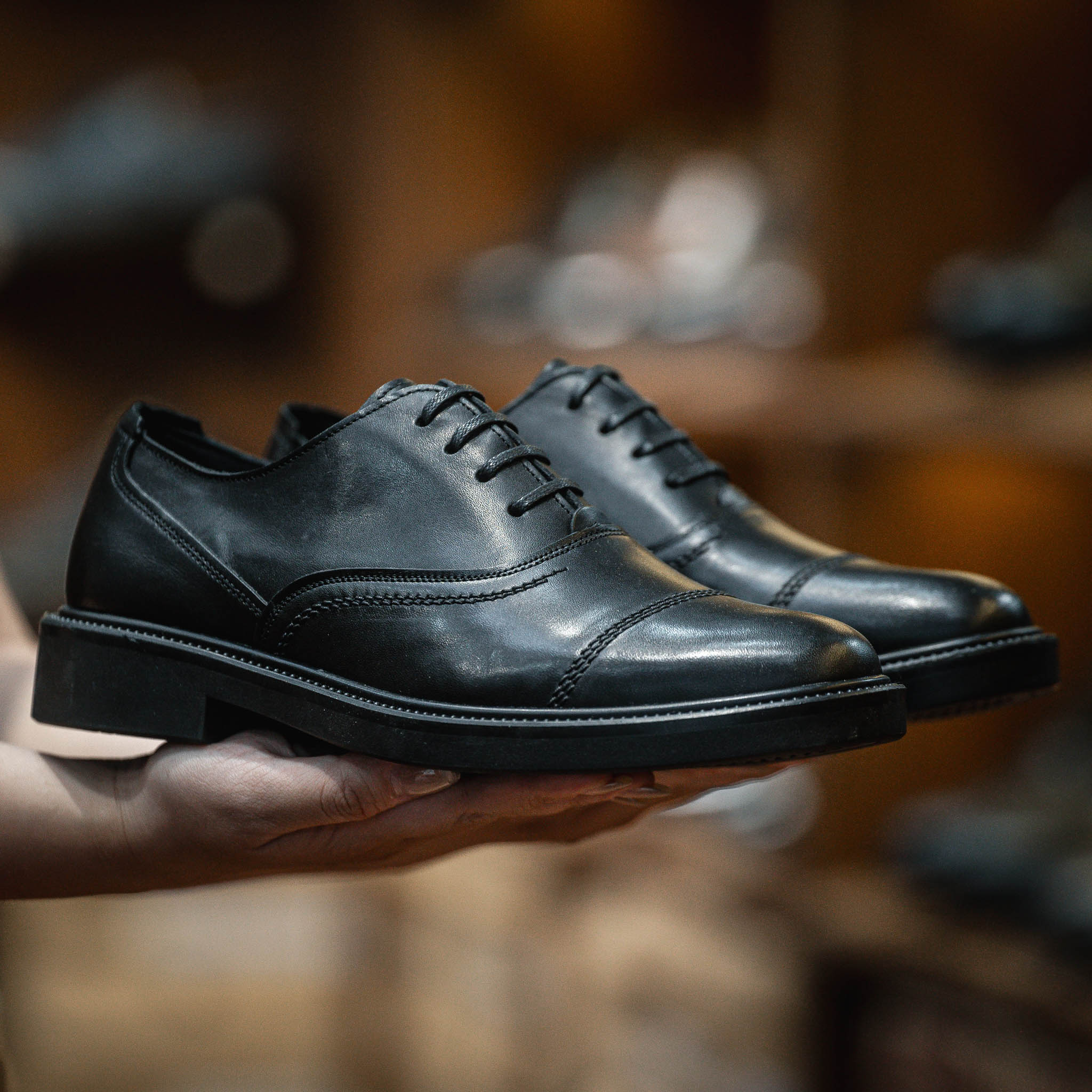Giày Oxford Dòng Macallan Beckman- Đen Patina 13