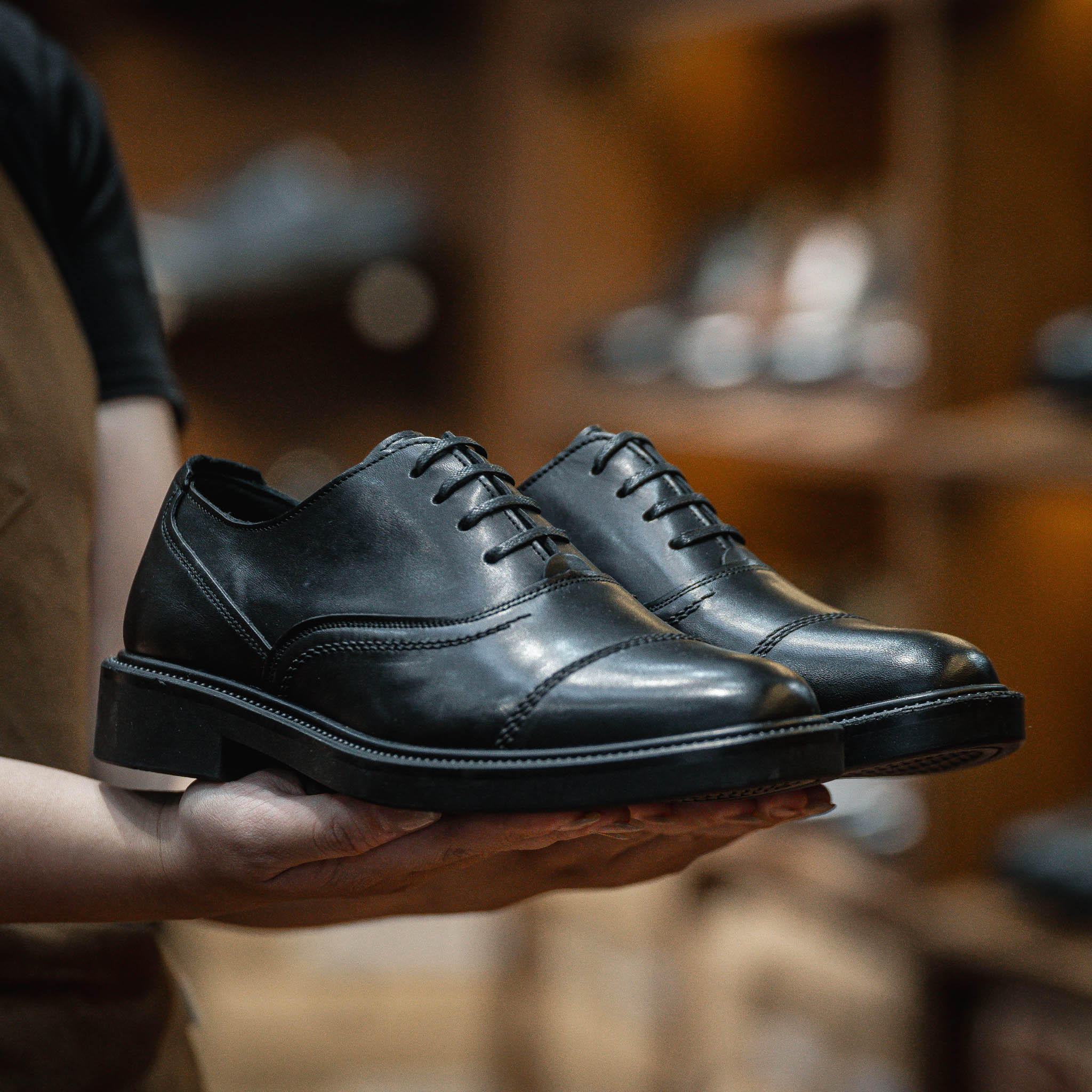 Giày Oxford Dòng Macallan Beckman- Đen Patina 14