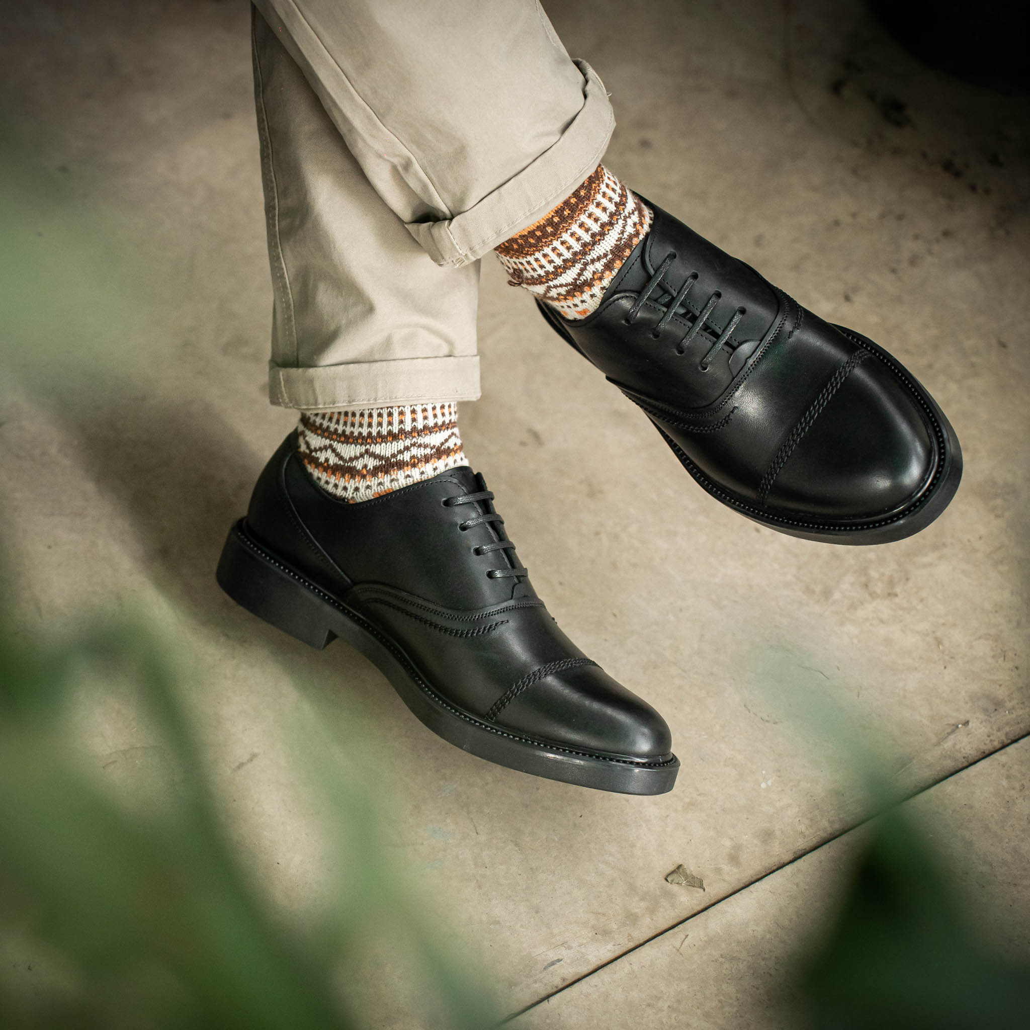 Giày Oxford Dòng Macallan Beckman- Đen Patina 16