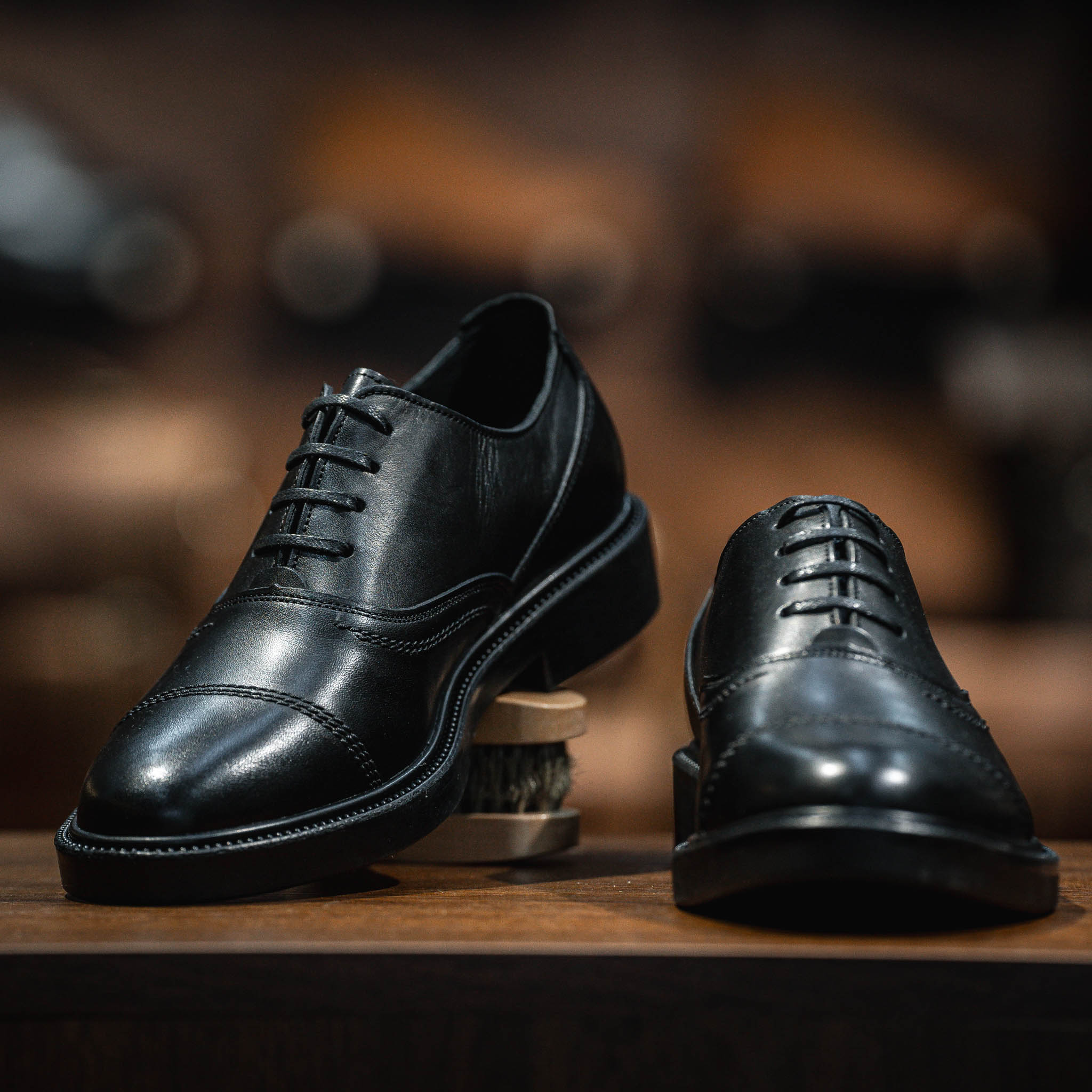 Giày Oxford Dòng Macallan Beckman- Đen Patina 7