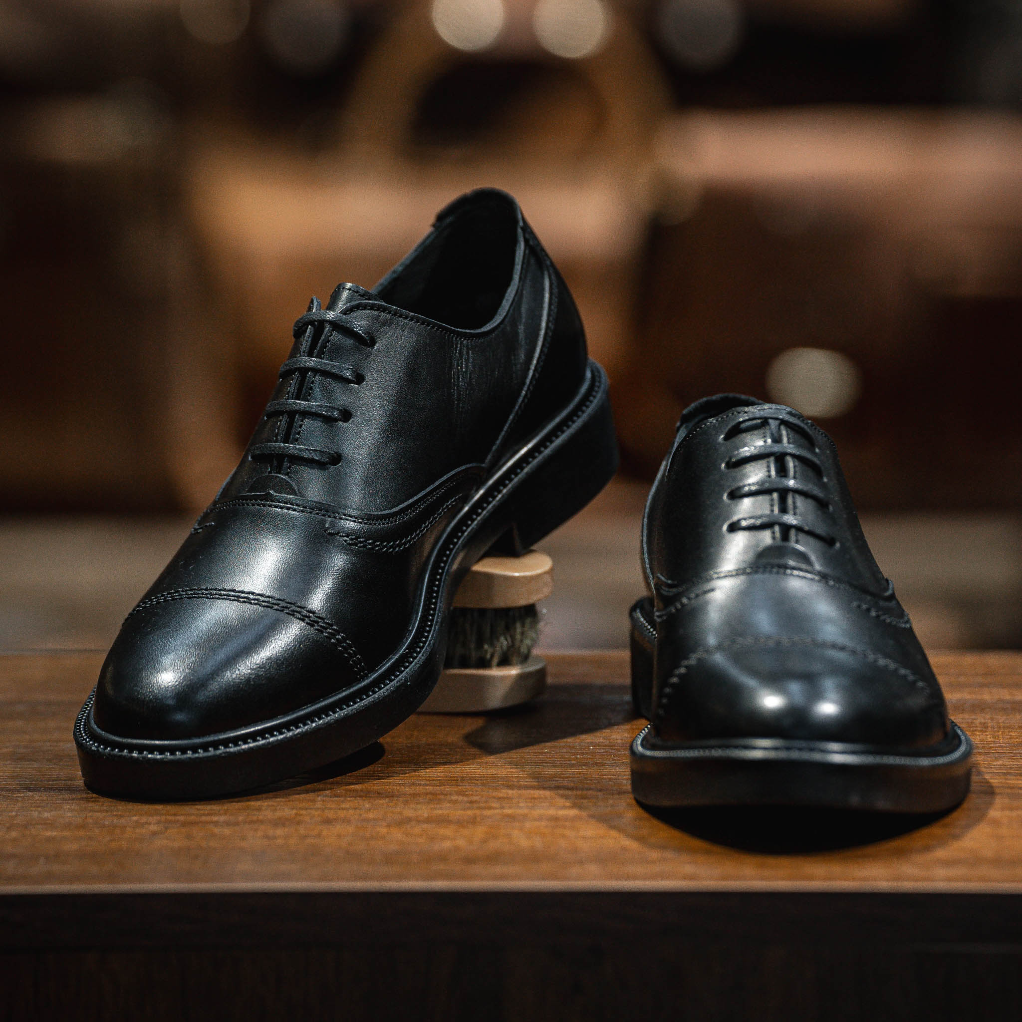 Giày Oxford Dòng Macallan Beckman- Đen Patina 8