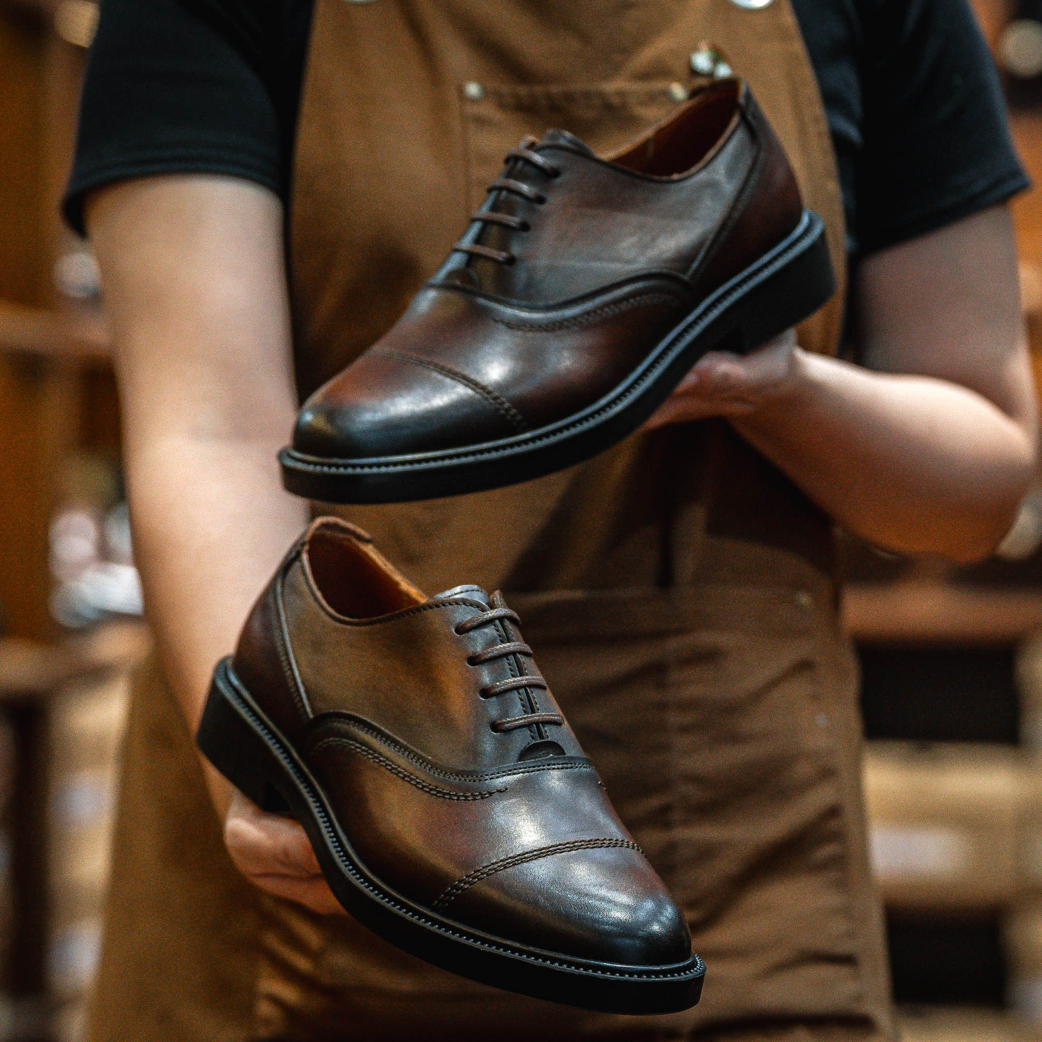 Giày Oxford Captoe Dòng Macallan Beckman - Nâu Patina 11