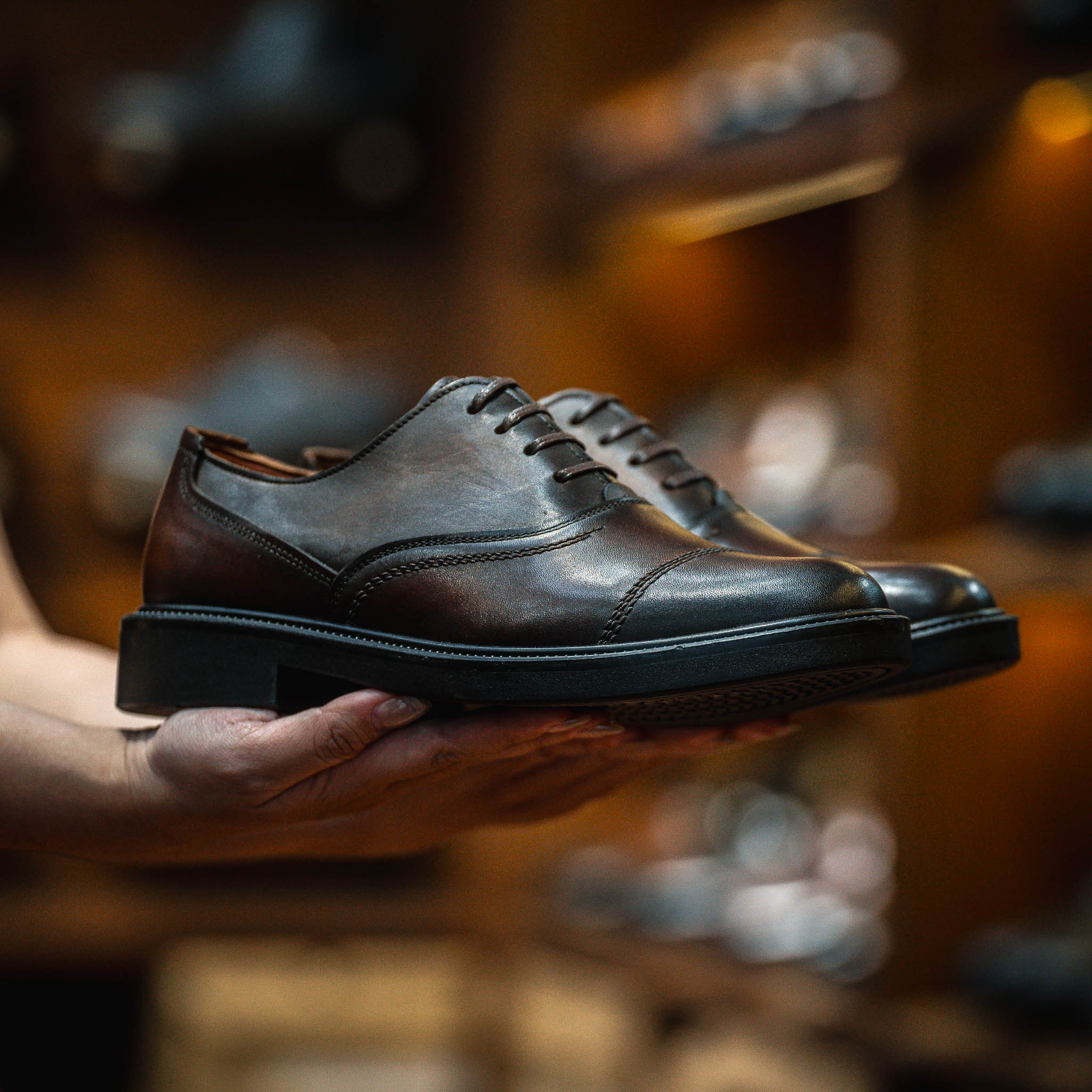 Giày Oxford Captoe Dòng Macallan Beckman - Nâu Patina 12