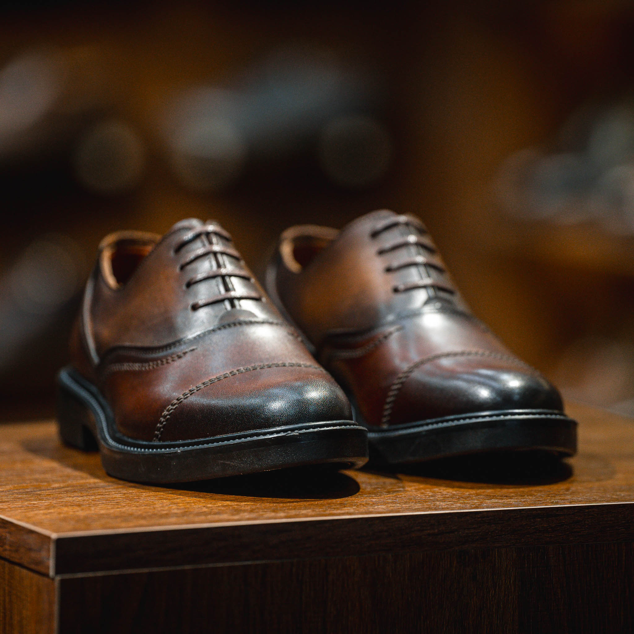Giày Oxford Captoe Dòng Macallan Beckman - Nâu Patina 1