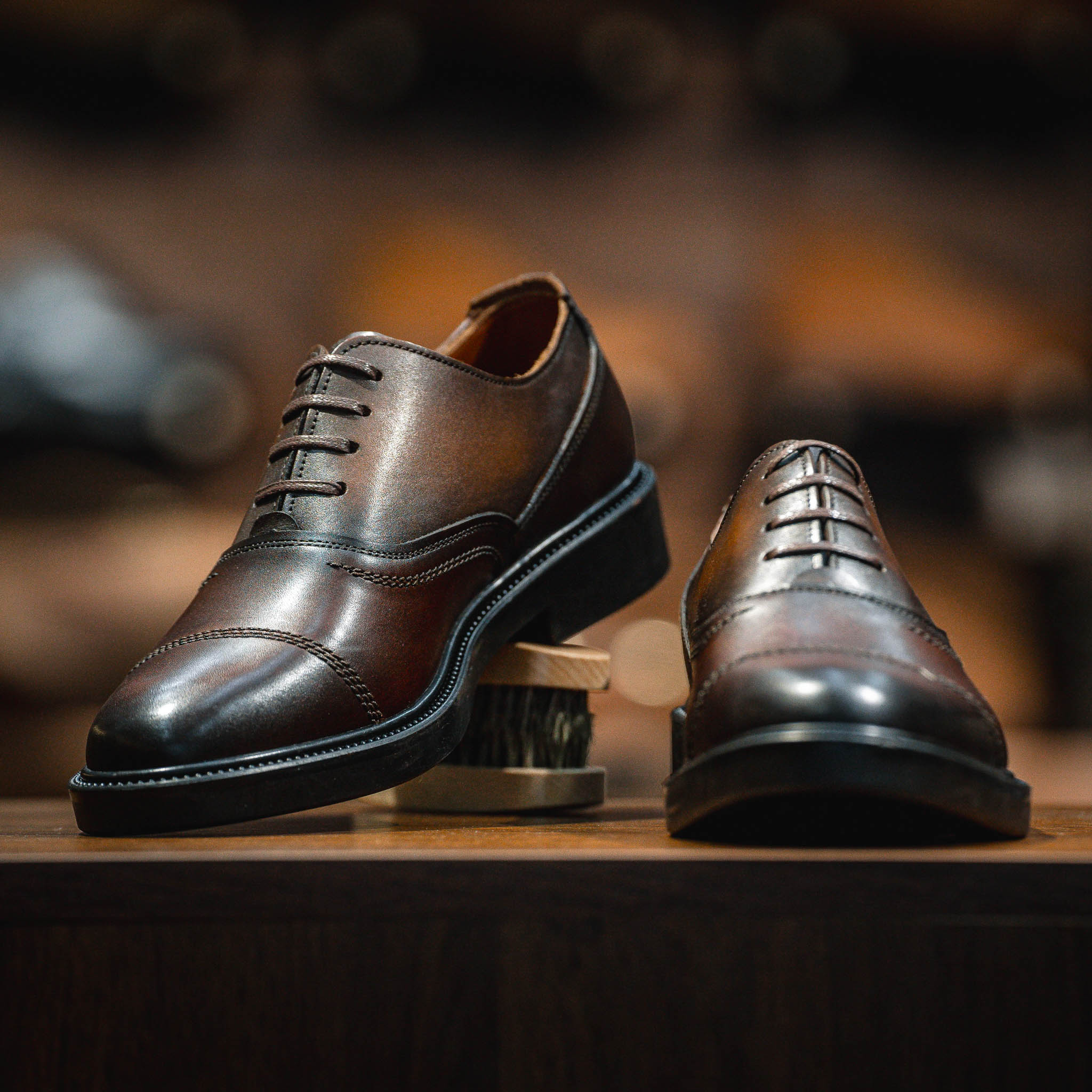 Giày Oxford Captoe Dòng Macallan Beckman - Nâu Patina 6