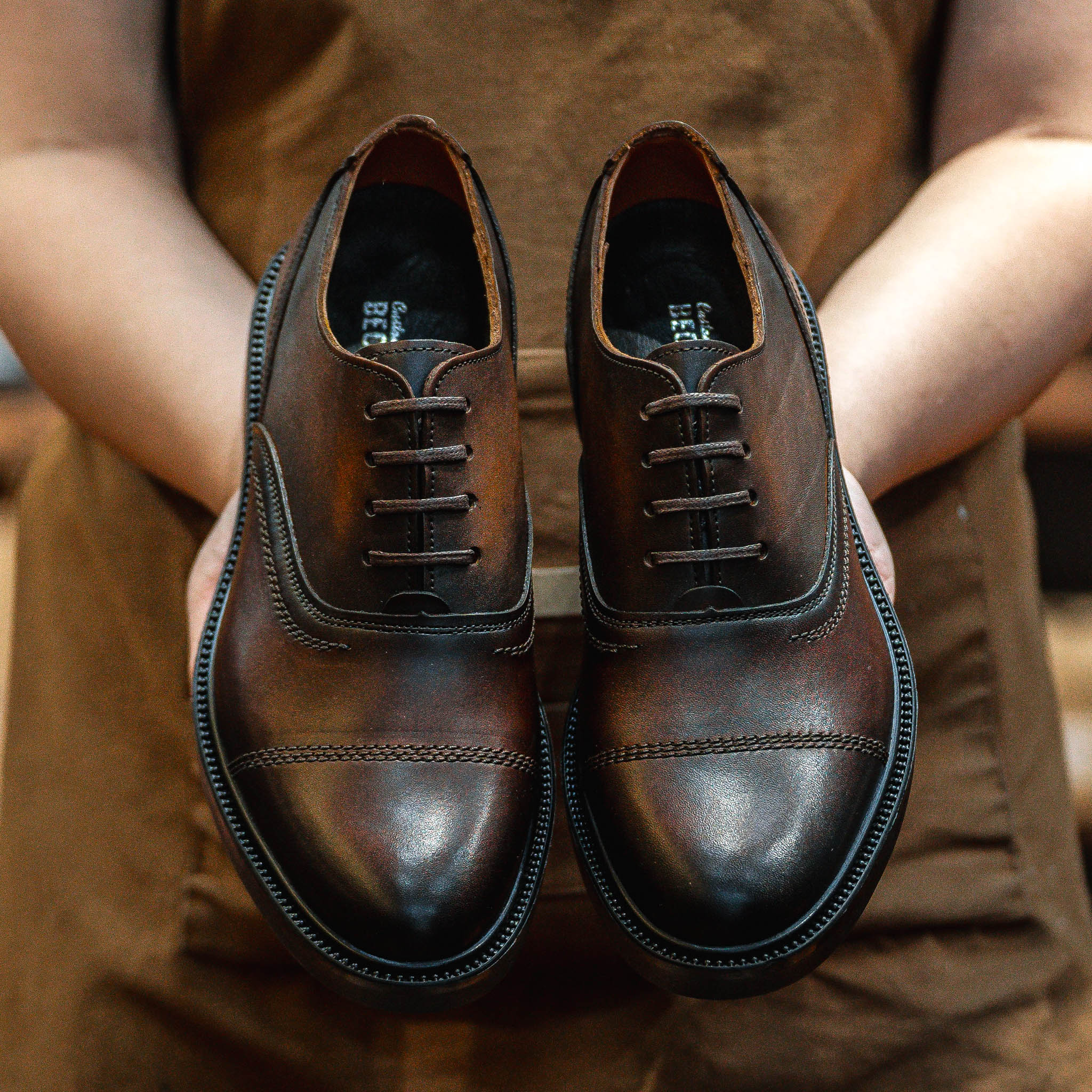 Giày Oxford Captoe Dòng Macallan Beckman - Nâu Patina 8