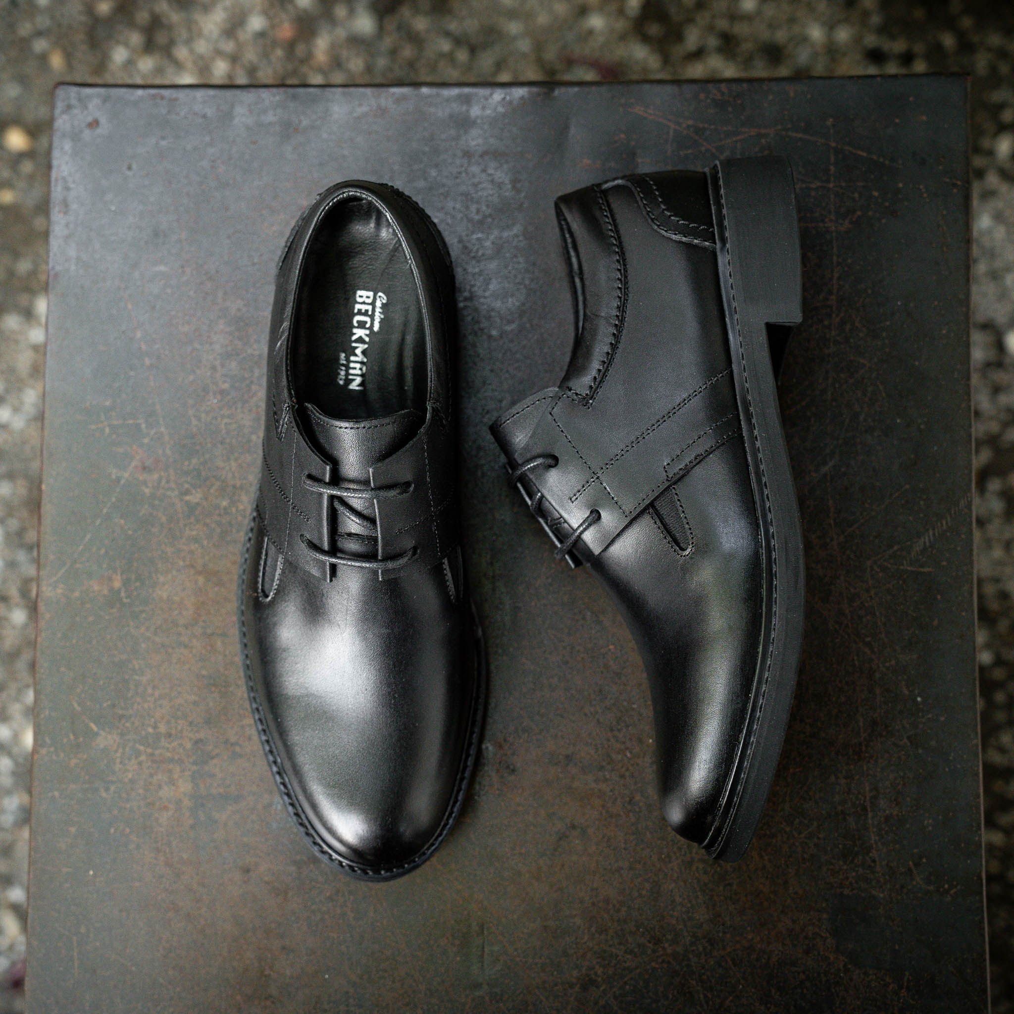 Giày Derby Casual Dòng Bacardi Beckman - Đen Patina 13