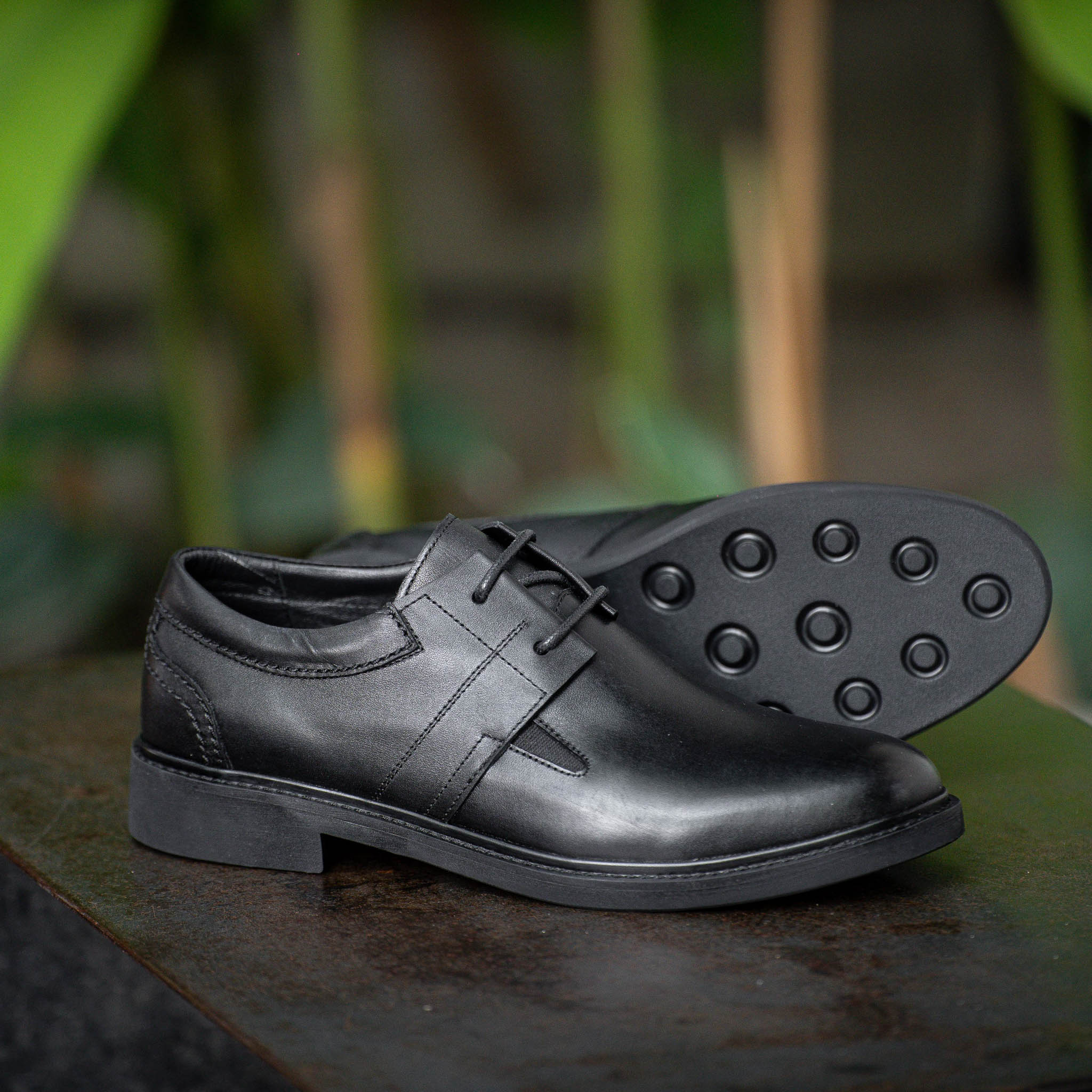 Giày Derby Casual Dòng Bacardi Beckman - Đen Patina 2