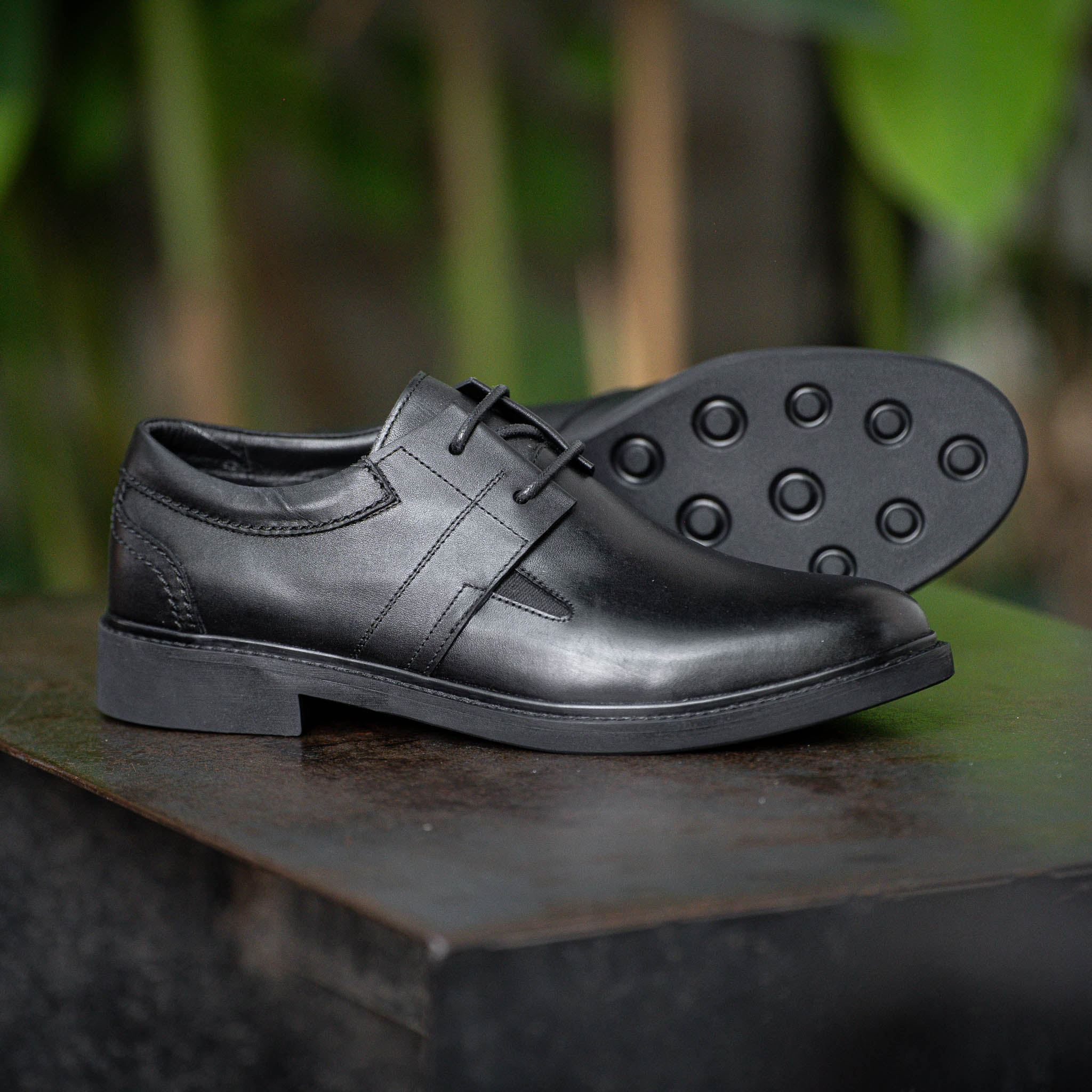Giày Derby Casual Dòng Bacardi Beckman - Đen Patina 3