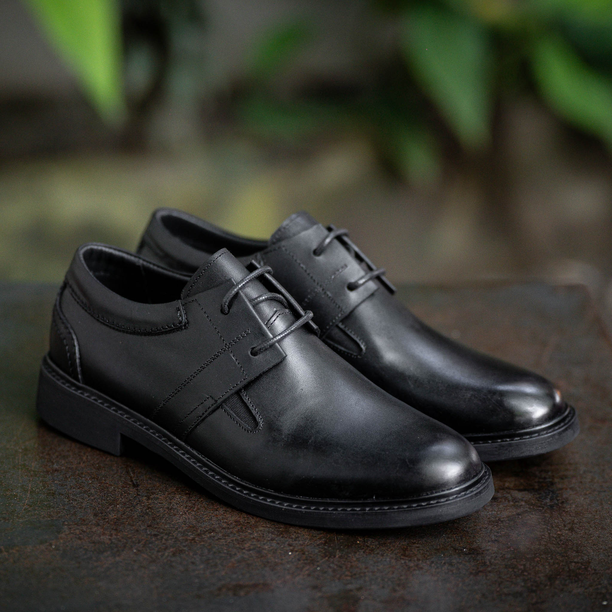 Giày Derby Casual Dòng Bacardi Beckman - Đen Patina 6