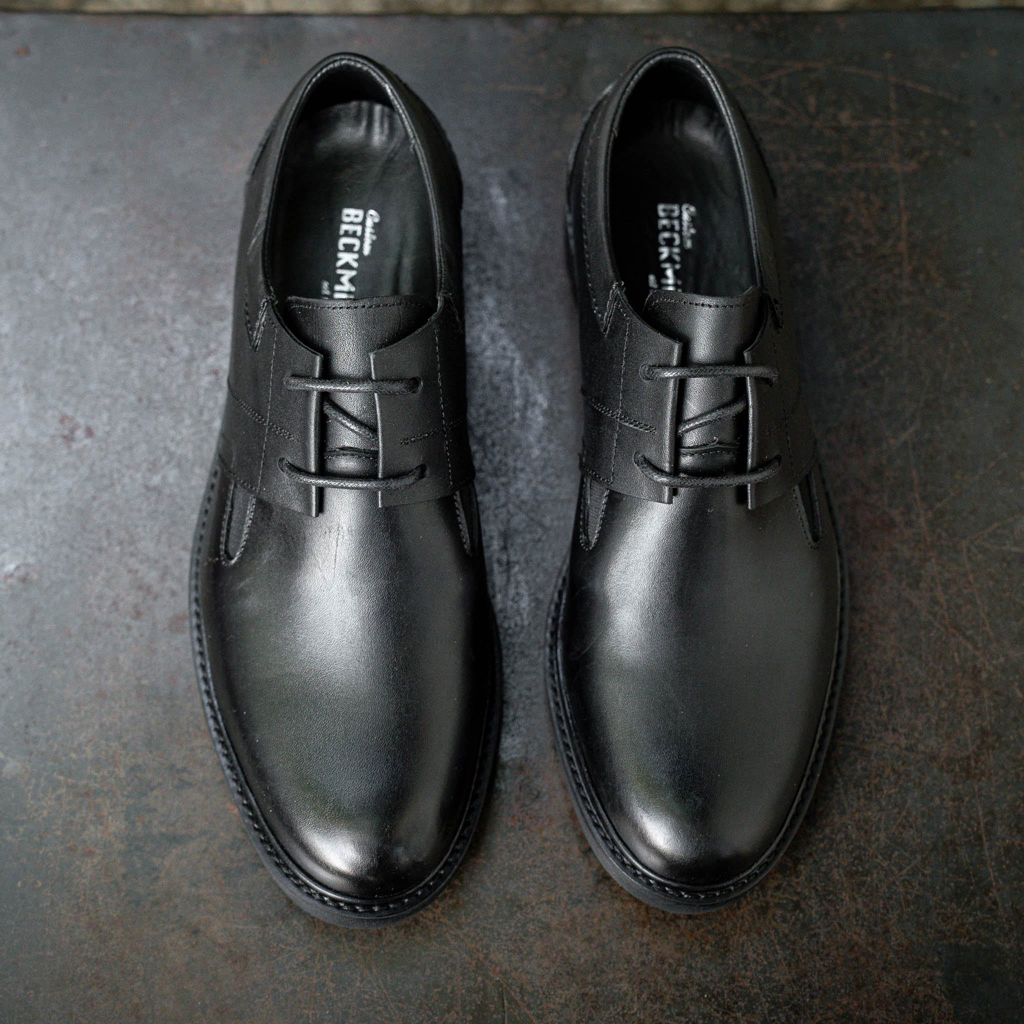 Giày Derby Casual Dòng Bacardi Beckman - Đen Patina 8