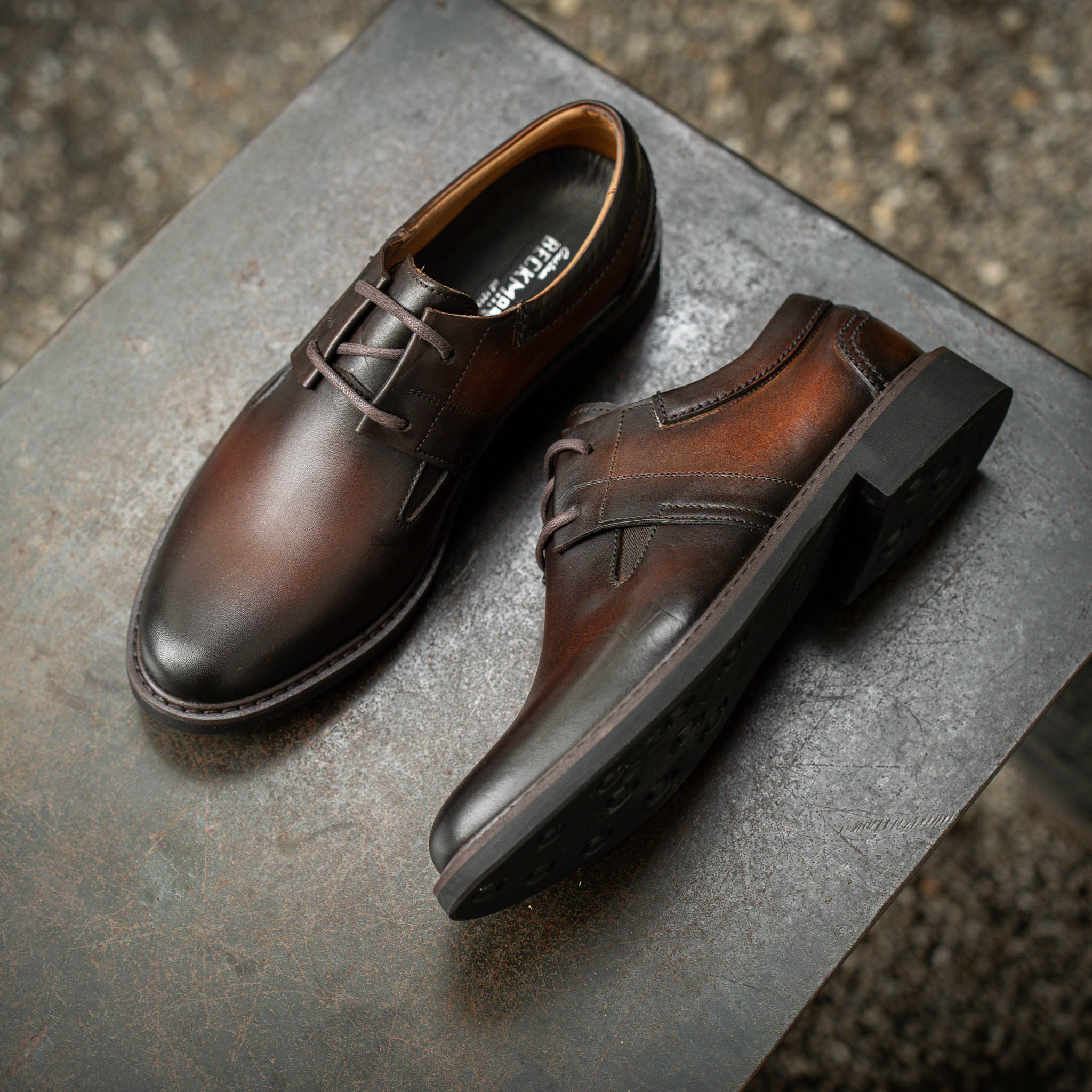 Giày Derby Casual Dòng Bacardi Beckman - Nâu Patina 11