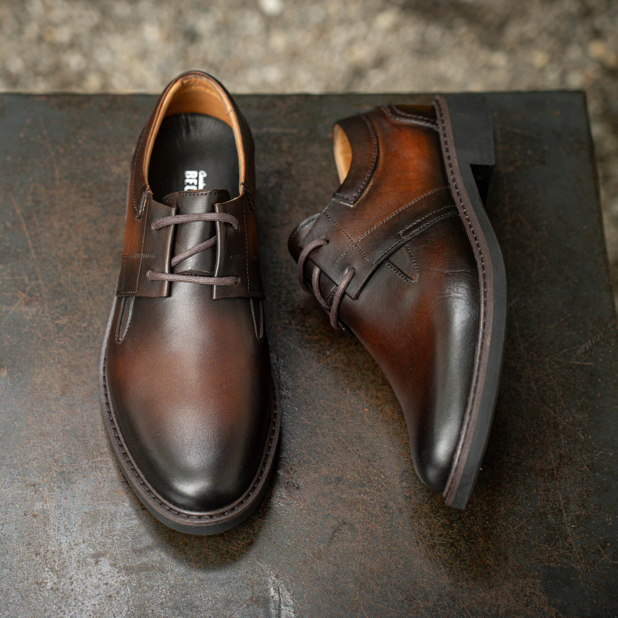 Giày Derby Casual Dòng Bacardi Beckman - Nâu Patina 12