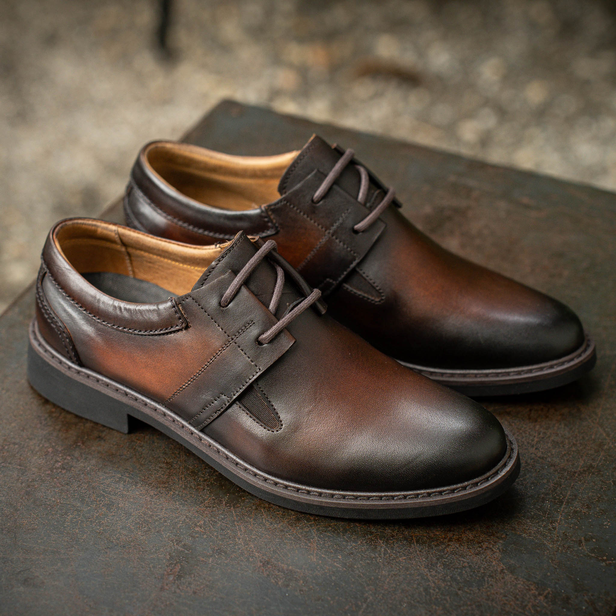 Giày Derby Casual Dòng Bacardi Beckman - Nâu Patina 14