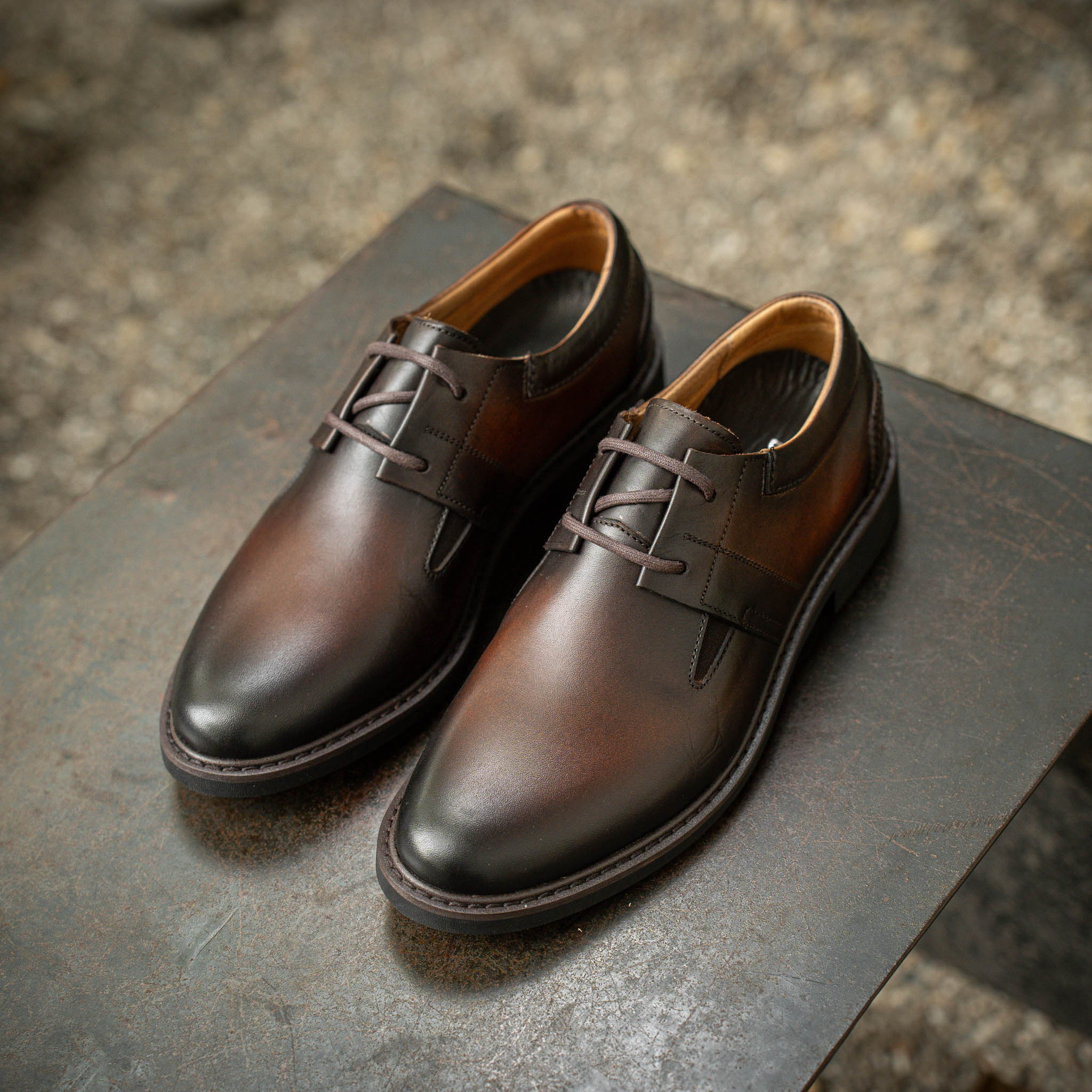 Giày Derby Casual Dòng Bacardi Beckman - Nâu Patina 8