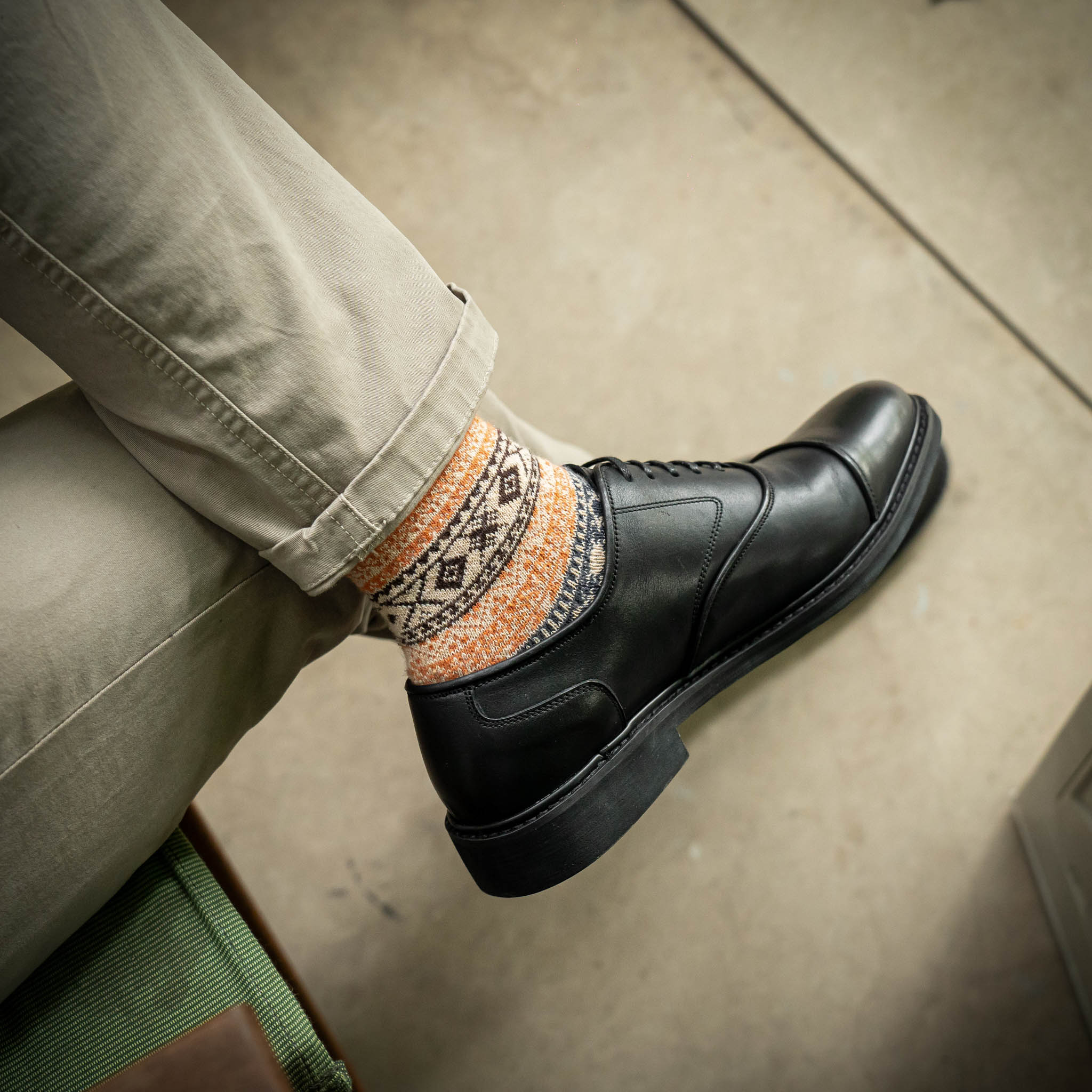 Giày Oxford Captoe Casual Dòng Red Gin Beckman - Đen Patina 12
