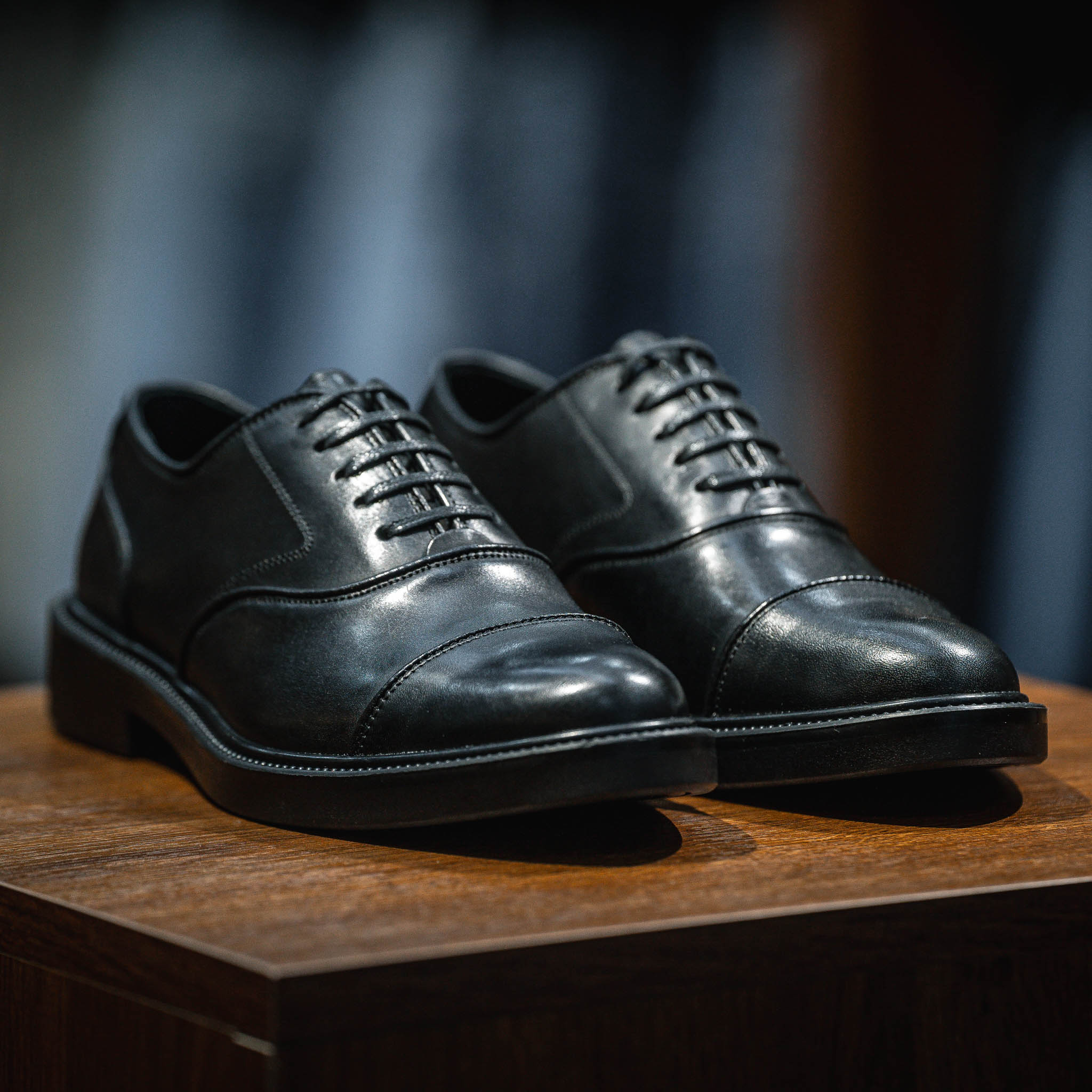 Giày Oxford Captoe Casual Dòng Red Gin Beckman - Đen Patina 3