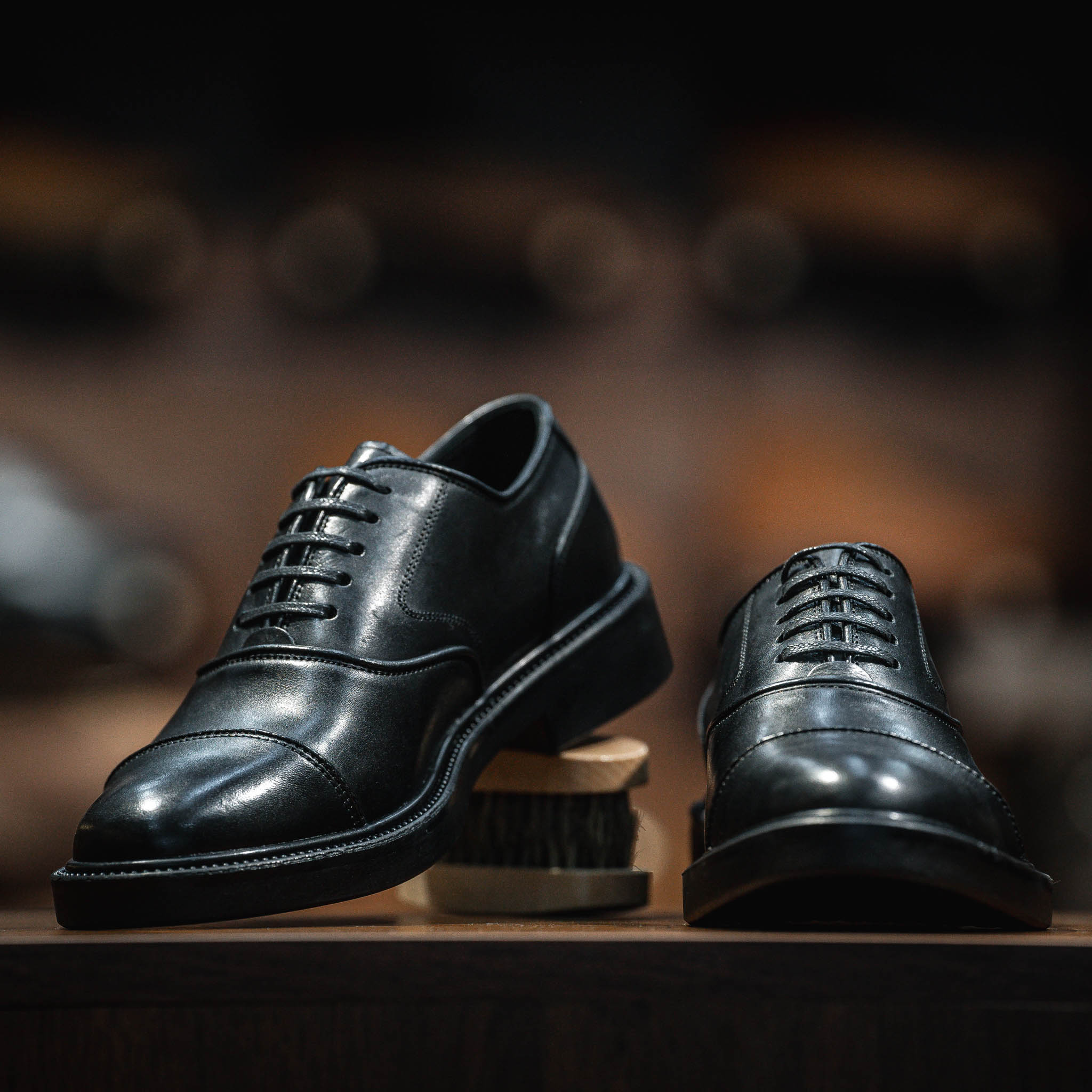 Giày Oxford Captoe Casual Dòng Red Gin Beckman - Đen Patina 6