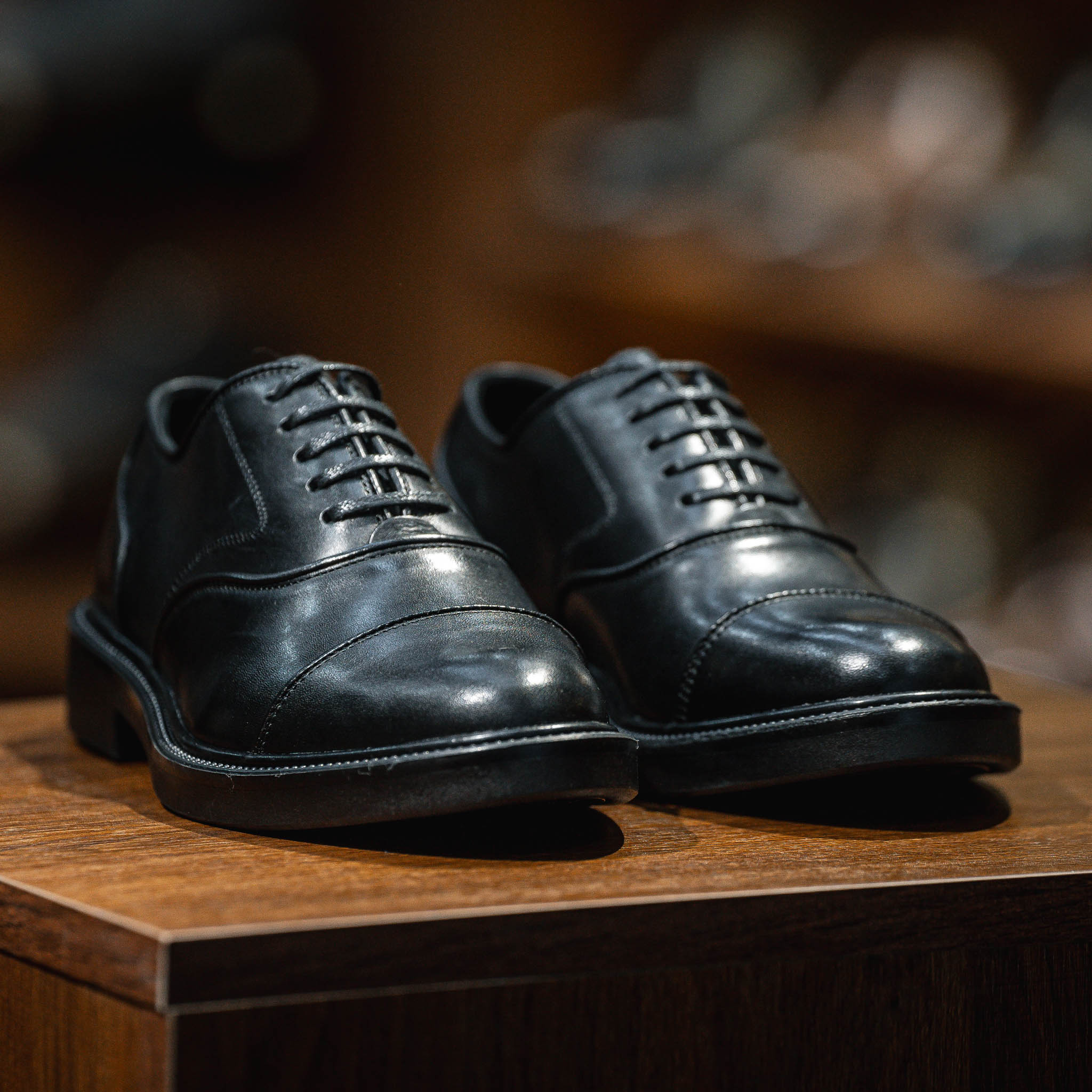 Giày Oxford Captoe Casual Dòng Red Gin Beckman - Đen Patina 14