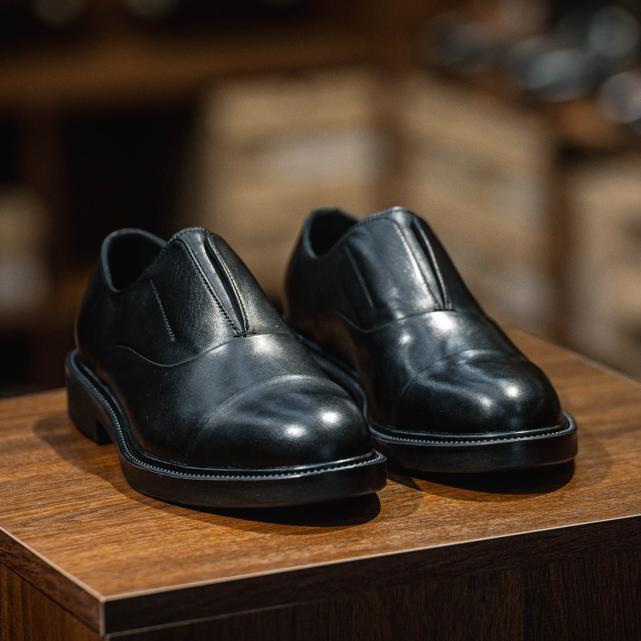 Giày Oxford Slipon Dòng Pisco Beckman - Đen Patina 1