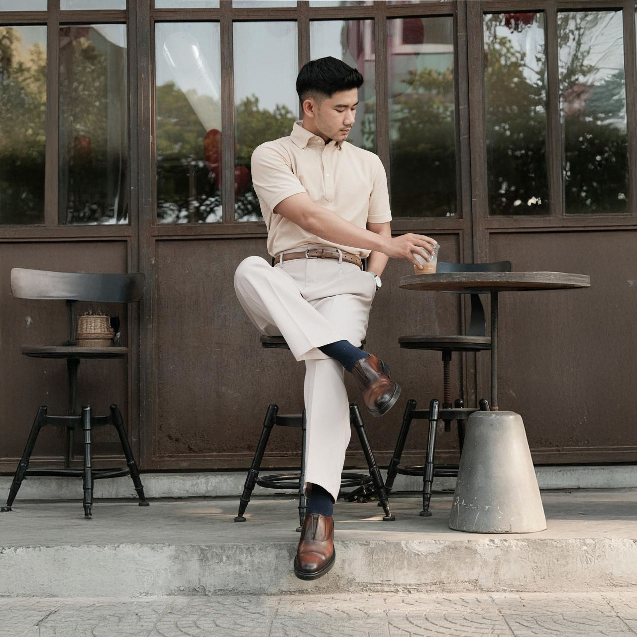 Giày Oxford Slipon Dòng Pisco Beckman- Nâu Patina 10