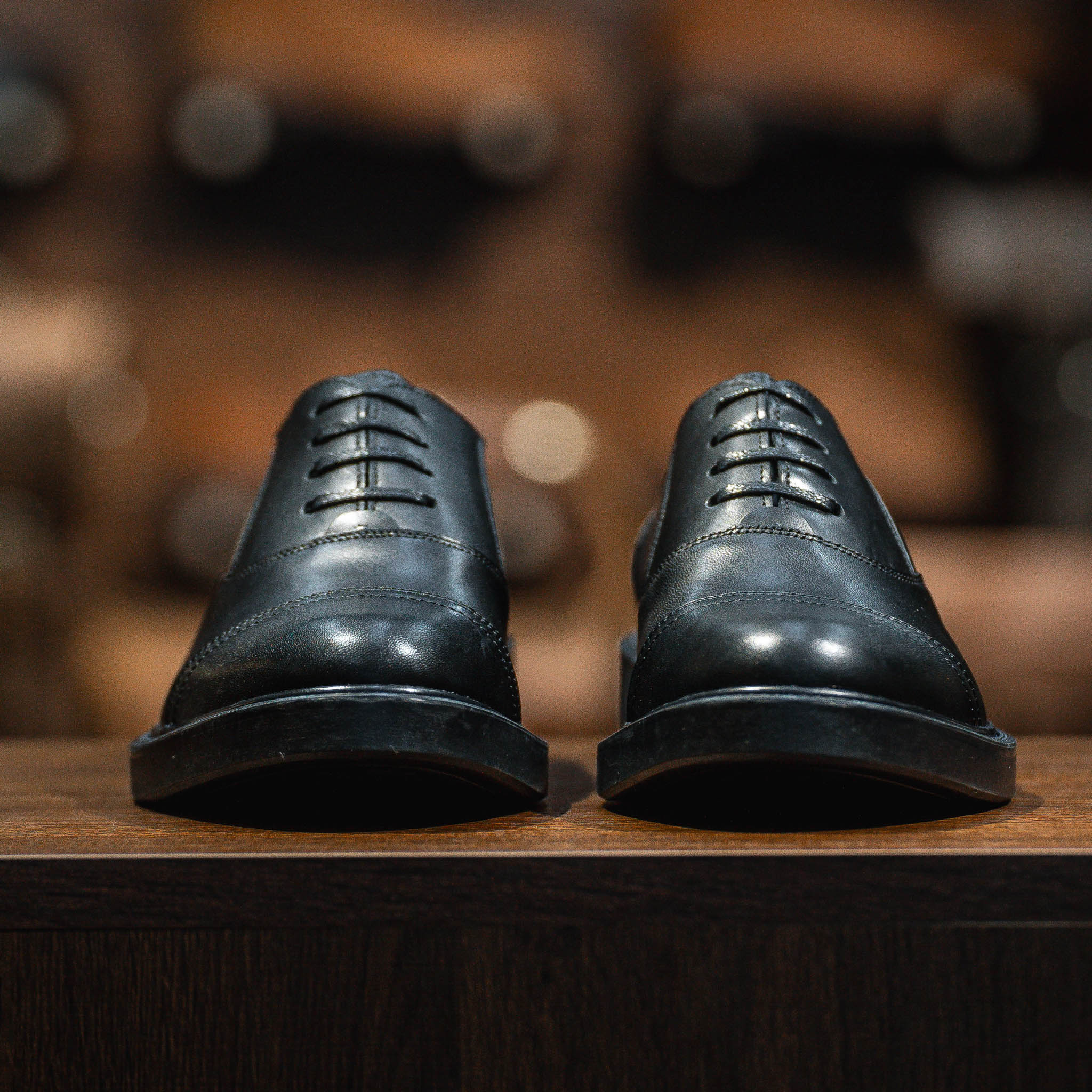 Giày Oxford Captoe Dòng Remy Martin Beckman- Đen Patina 1