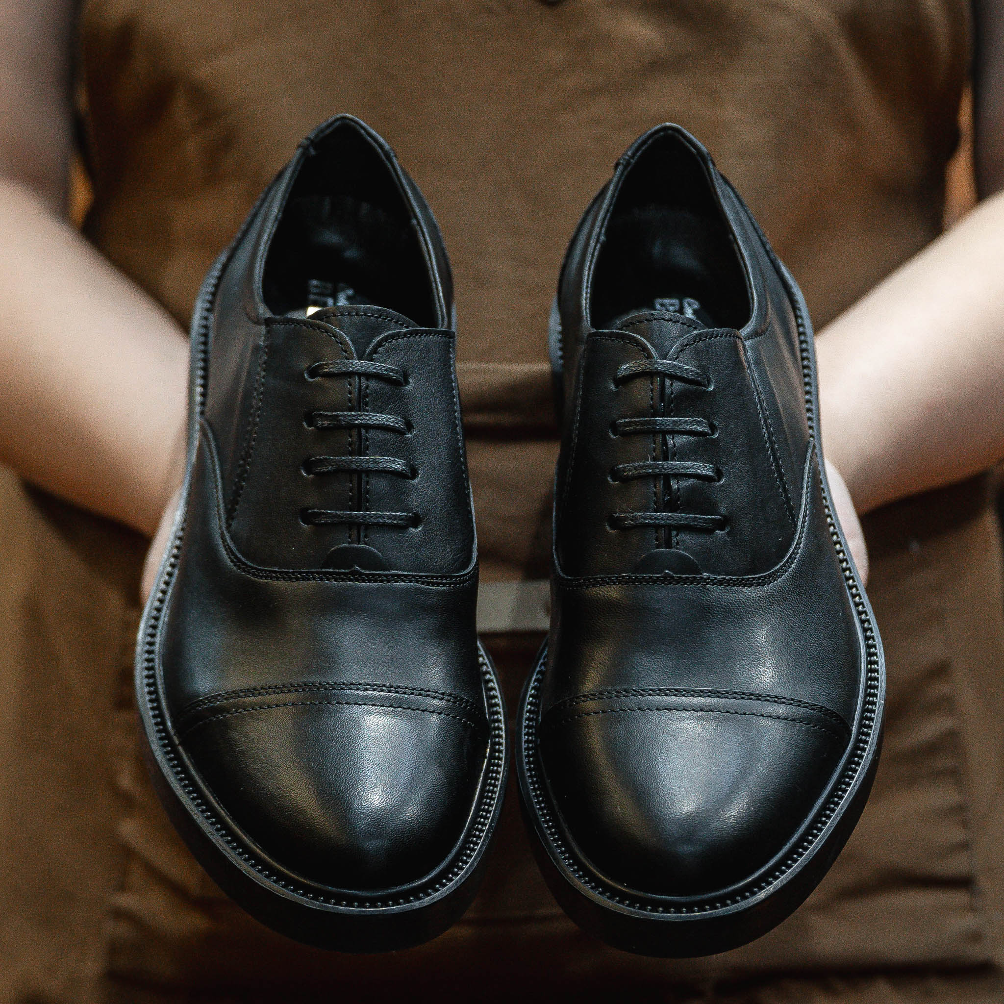 Giày Oxford Captoe Dòng Remy Martin Beckman- Đen Patina 7