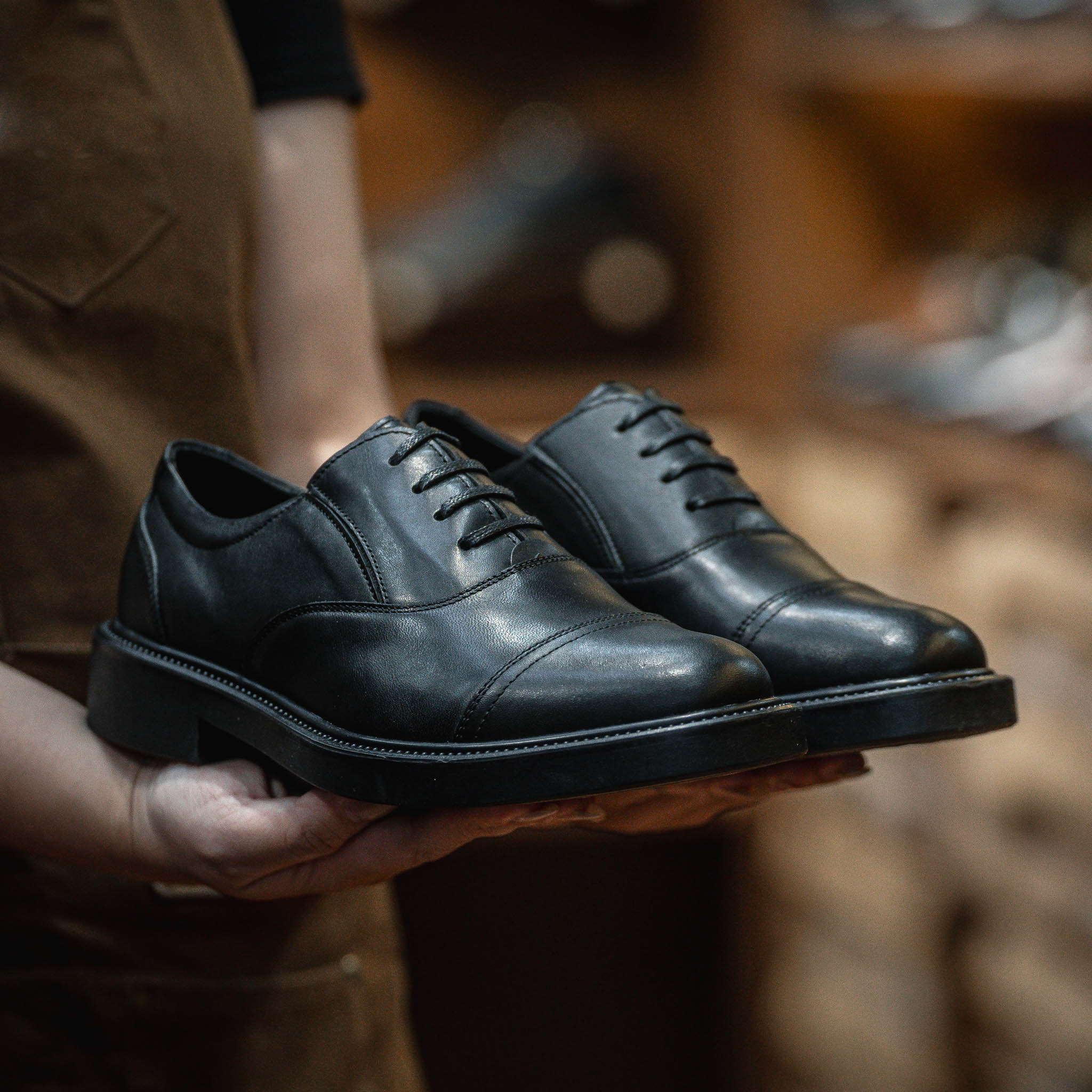 Giày Oxford Captoe Dòng Remy Martin Beckman- Đen Patina 8