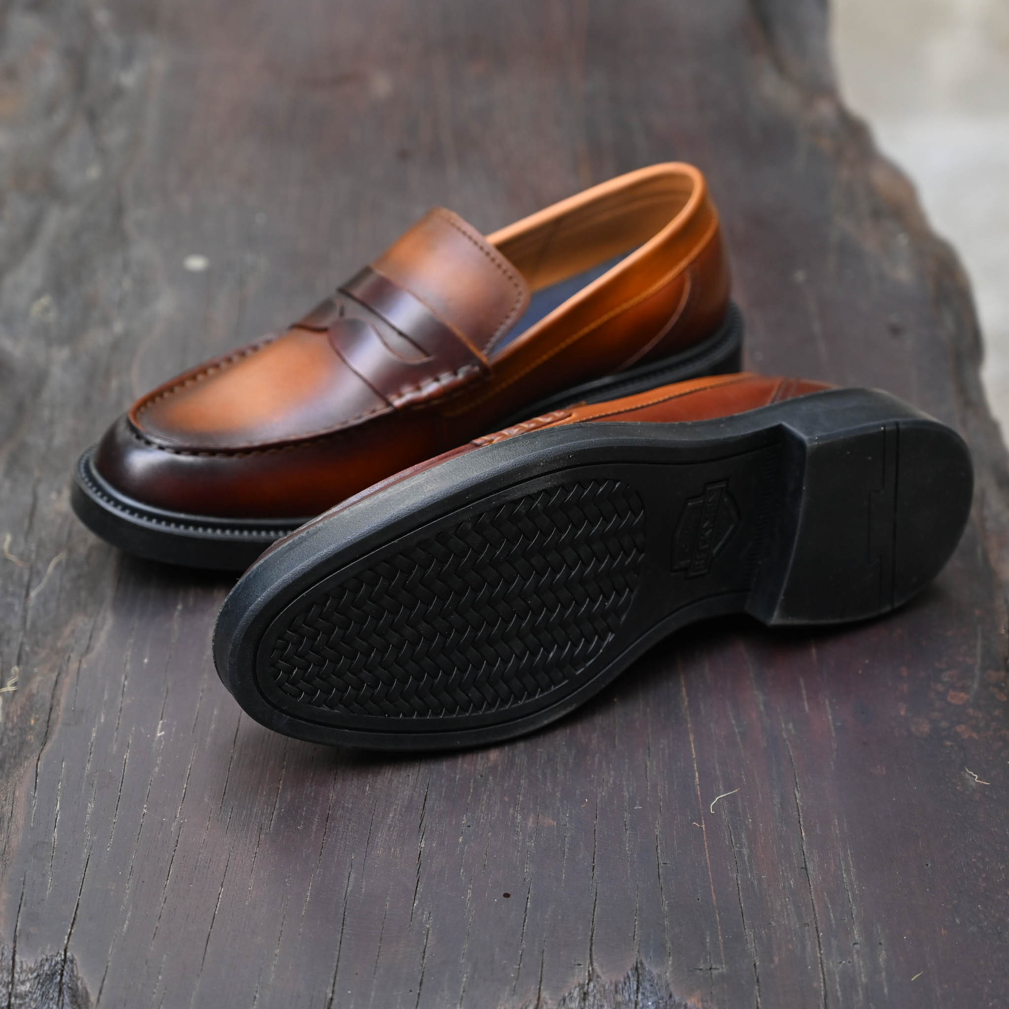 Giày Beckman Penny Loafer - Cognac Patina 9