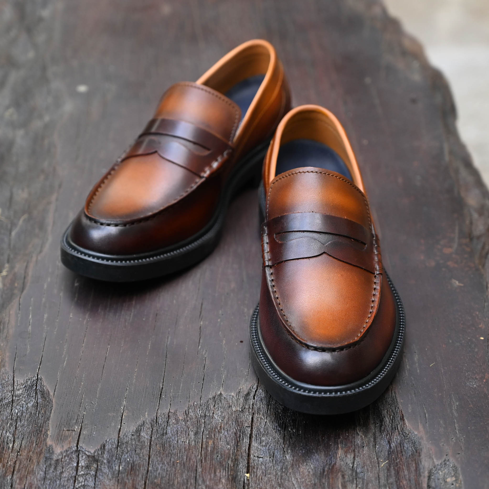 Giày Beckman Penny Loafer - Cognac Patina 11