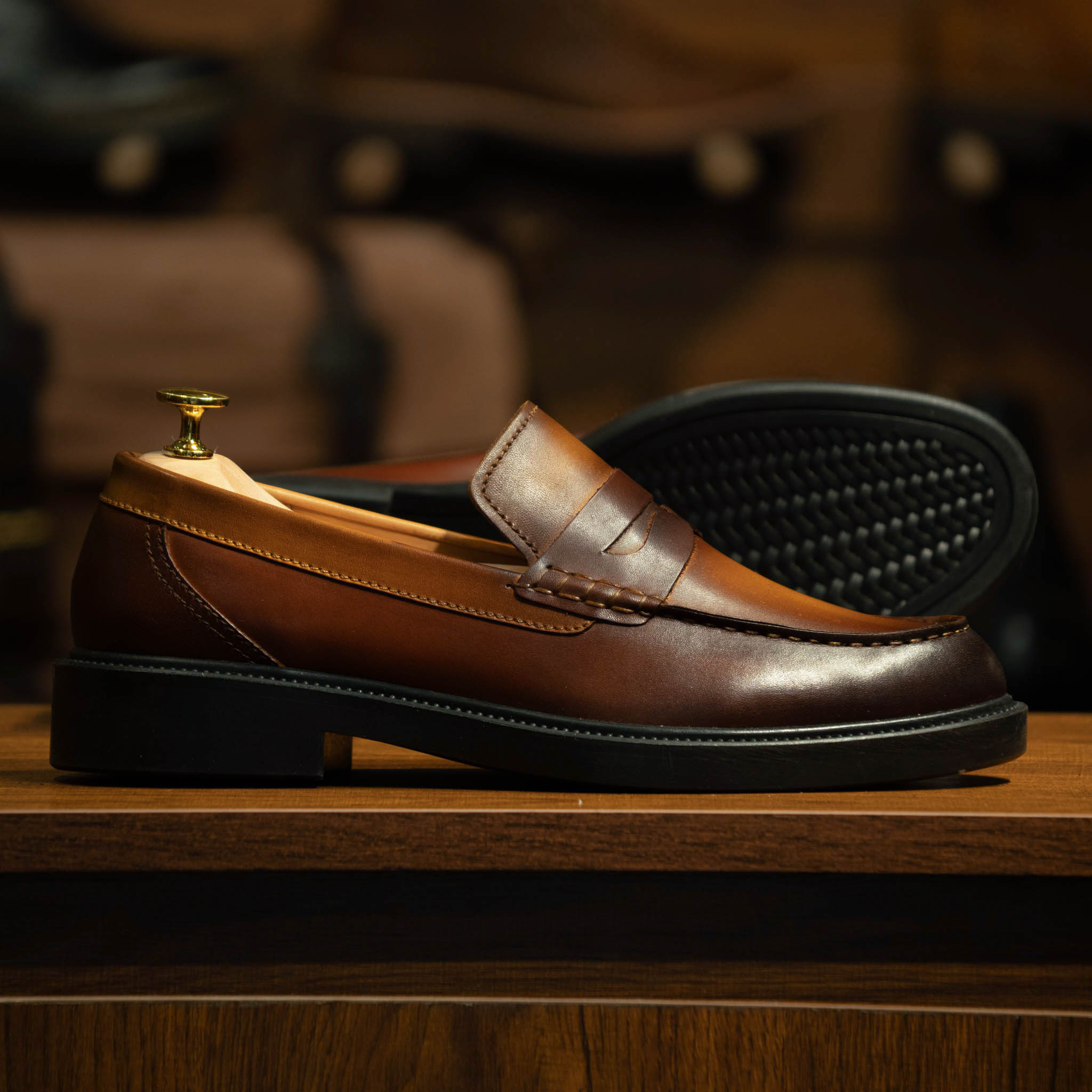 Giày Beckman Penny Loafer - Cognac Patina 14