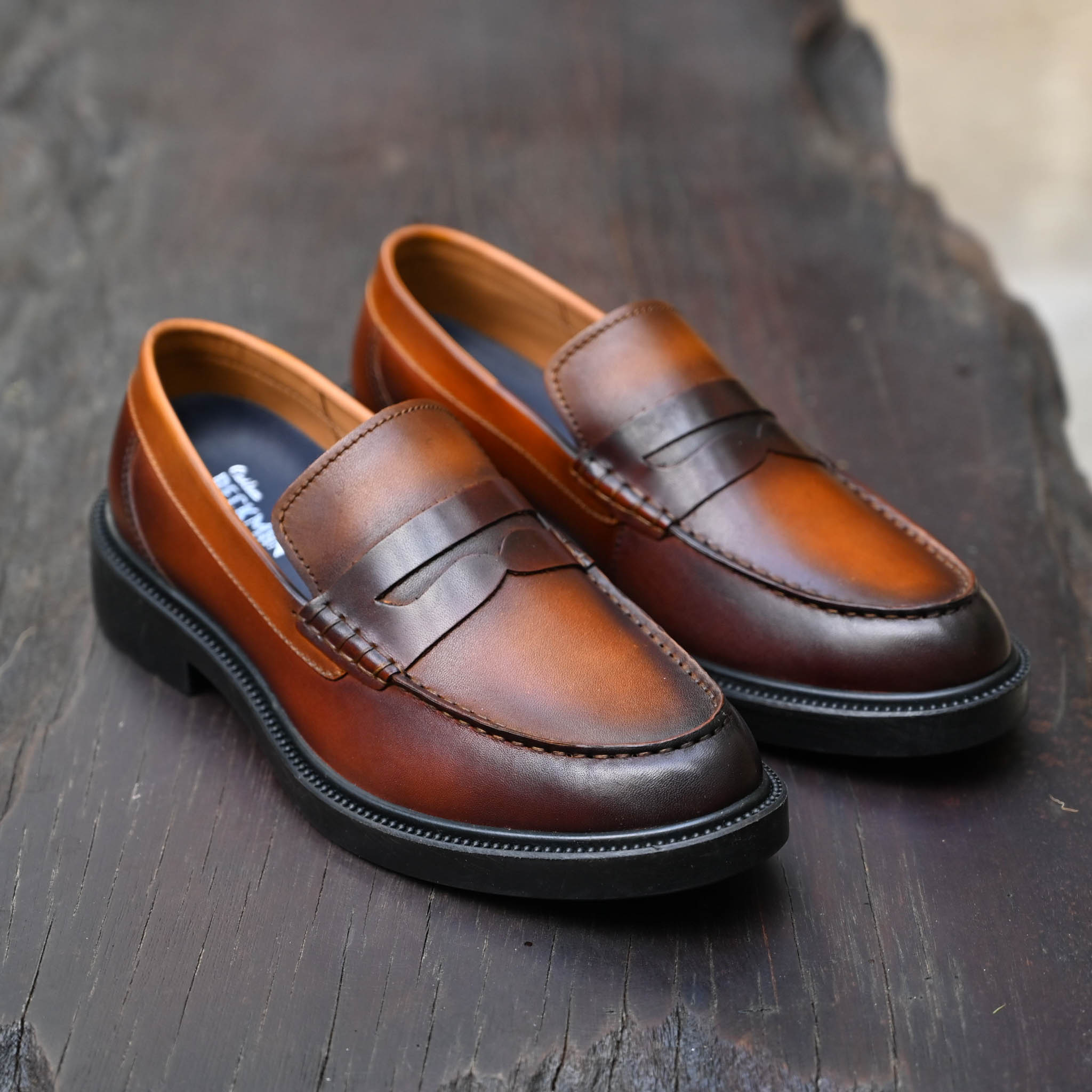 Giày Beckman Penny Loafer - Cognac Patina 6