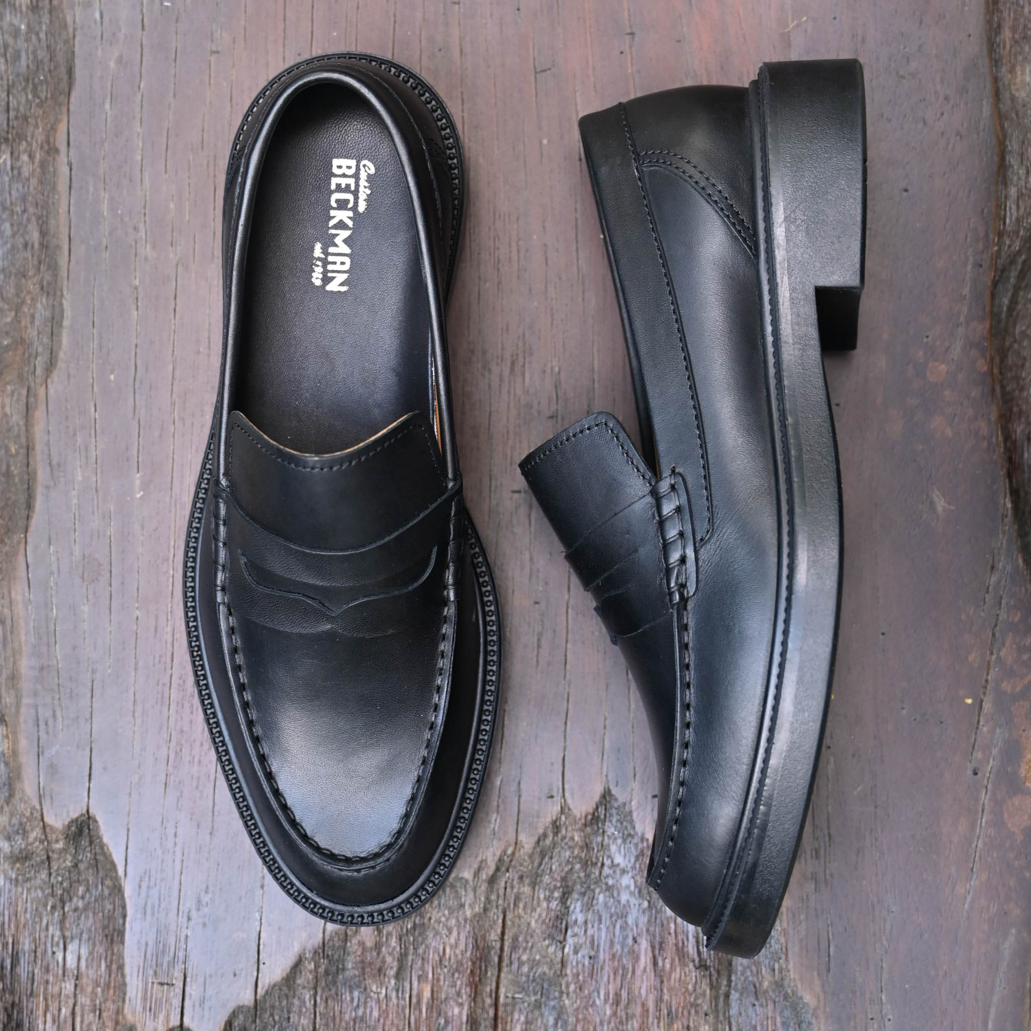 Giày Beckman Penny Loafer - Đen Patina 9