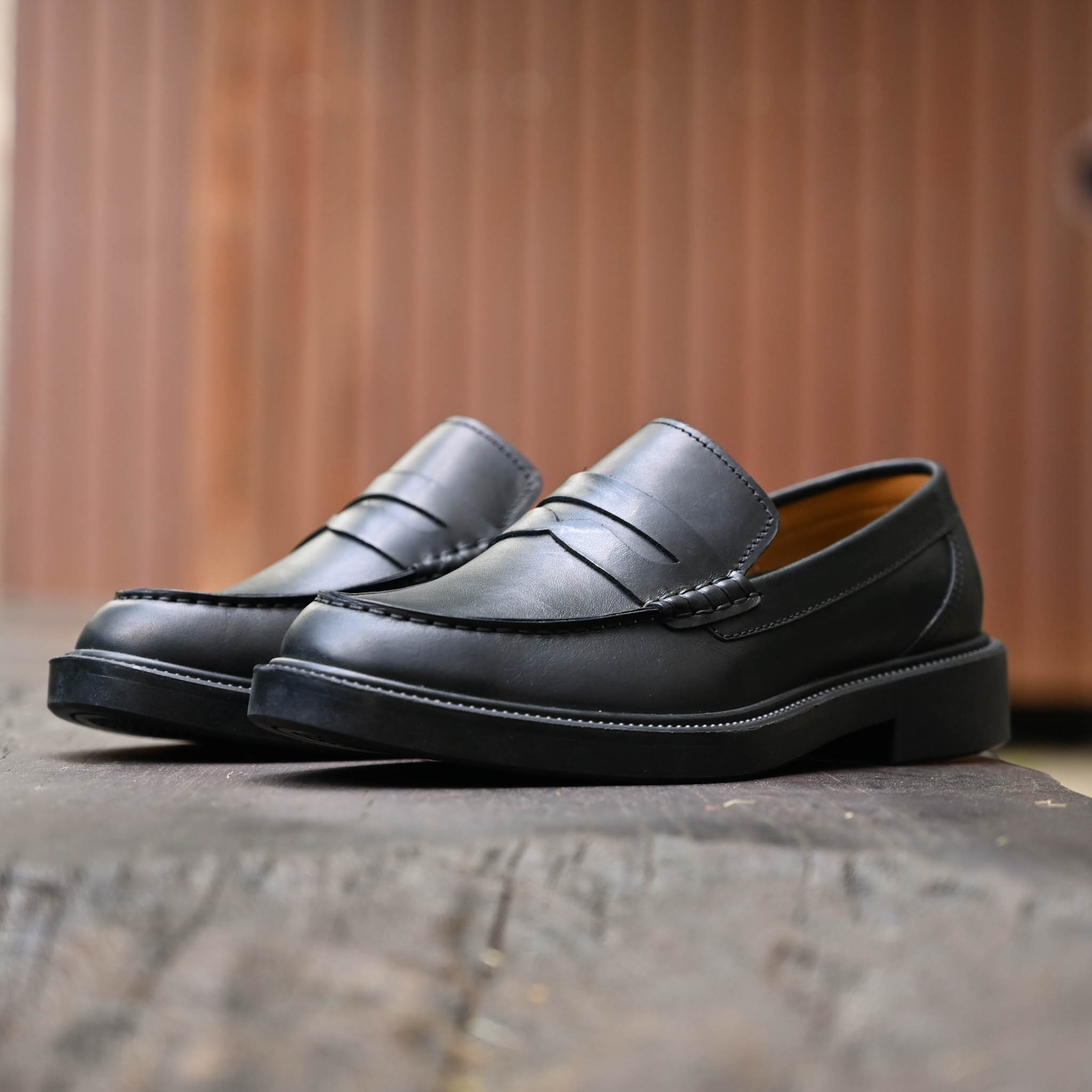 Giày Beckman Penny Loafer - Đen Patina 11