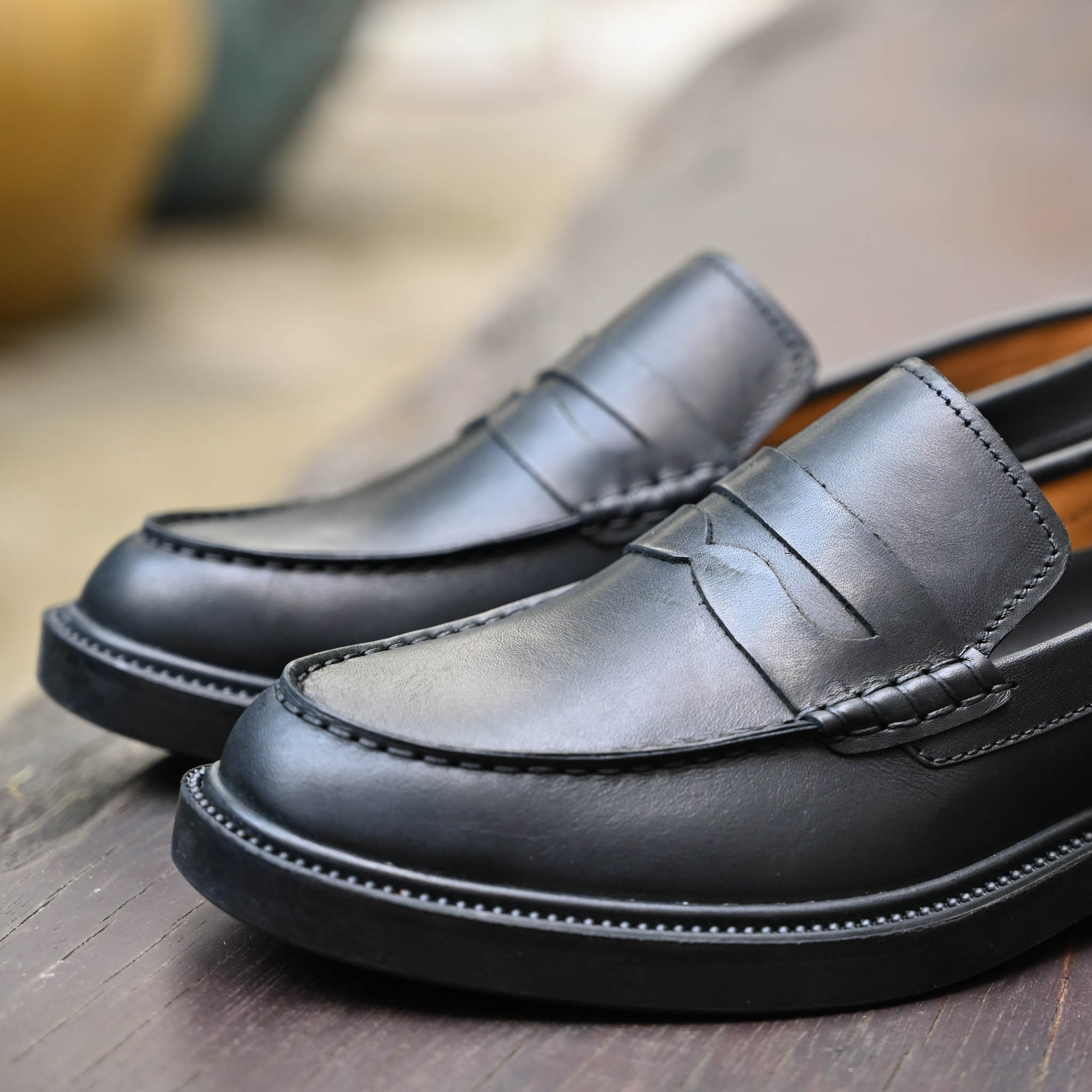 Giày Beckman Penny Loafer - Đen Patina 16
