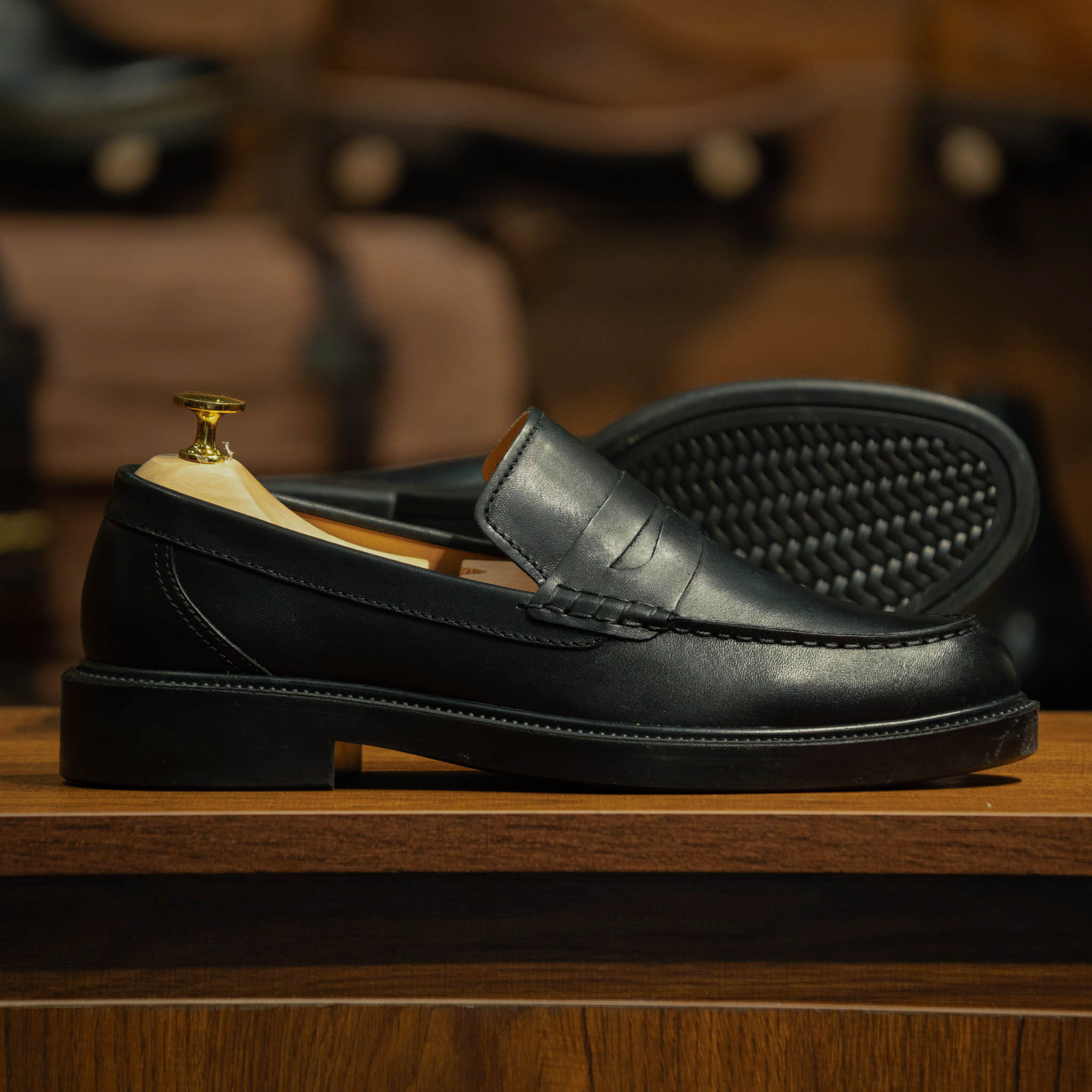 Giày Beckman Penny Loafer - Đen Patina 20