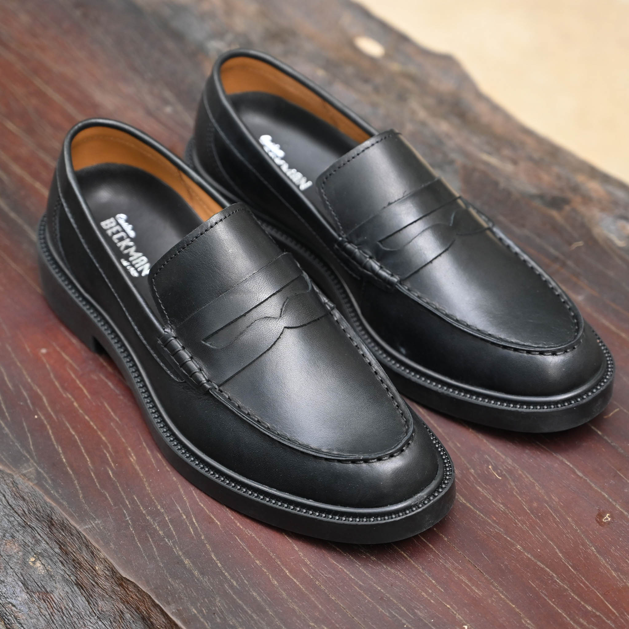 Giày Beckman Penny Loafer - Đen Patina 3