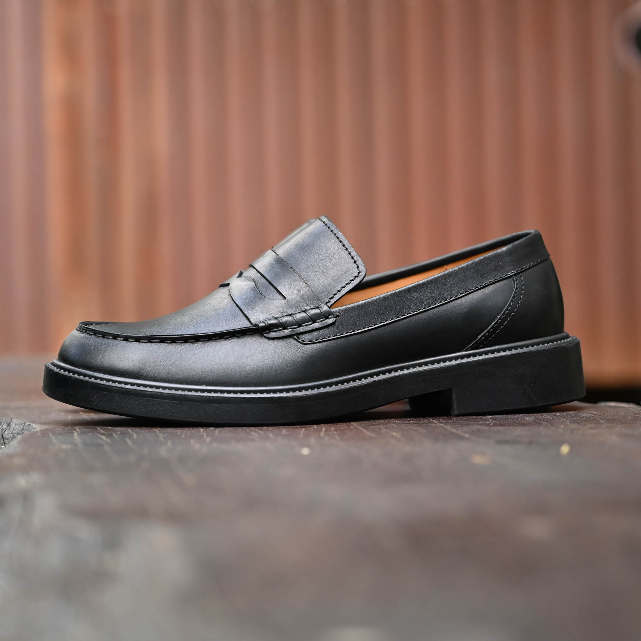 Giày Beckman Penny Loafer - Đen Patina 5