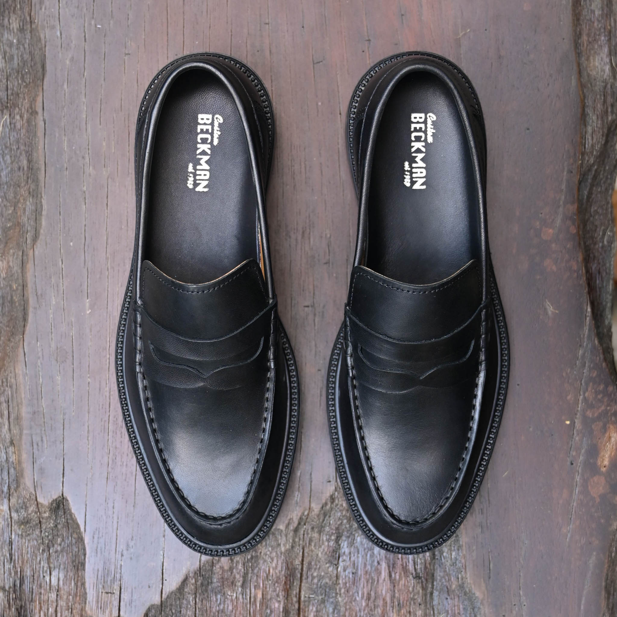 Giày Beckman Penny Loafer - Đen Patina 8