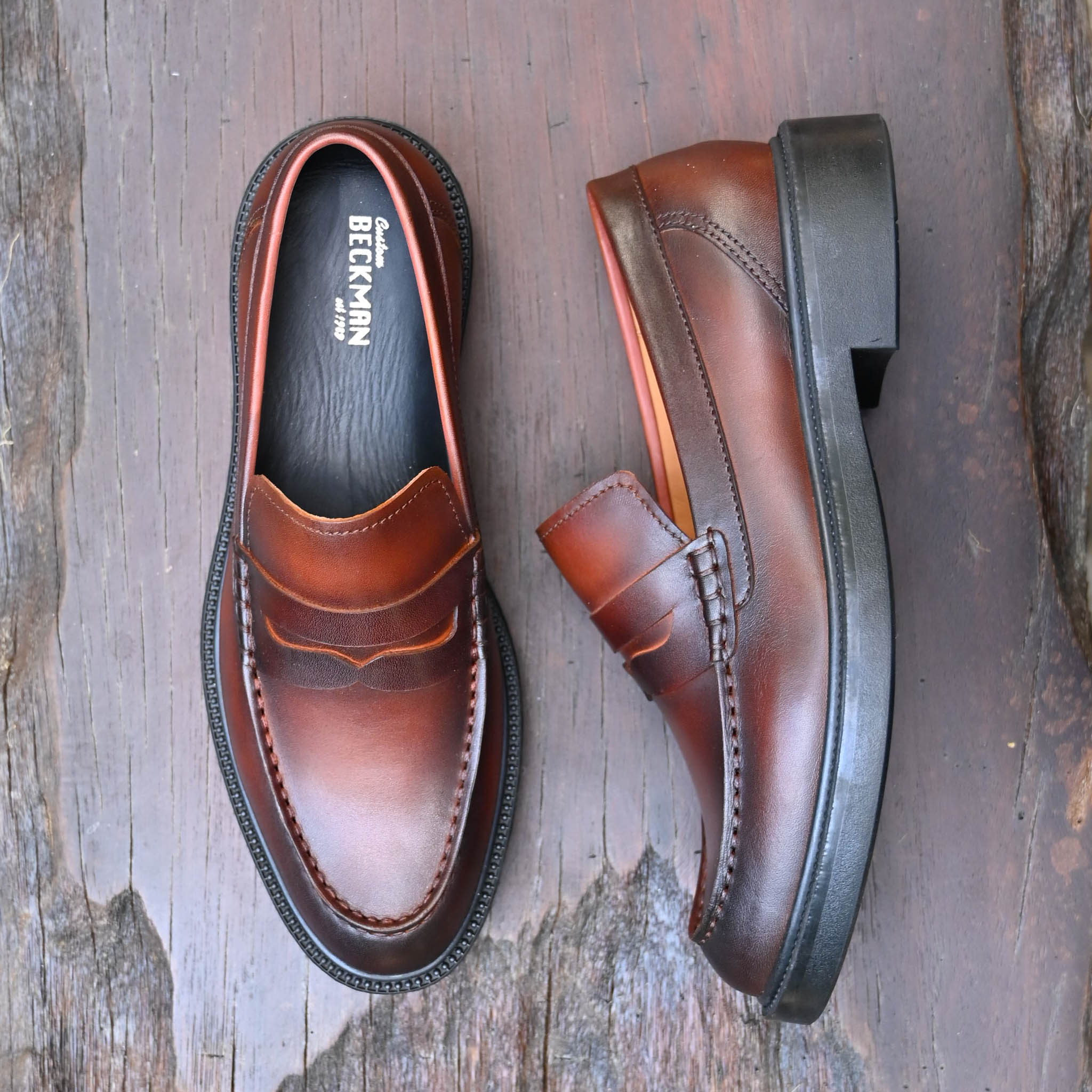 Giày Beckman Penny Loafer - Nâu Patina 1