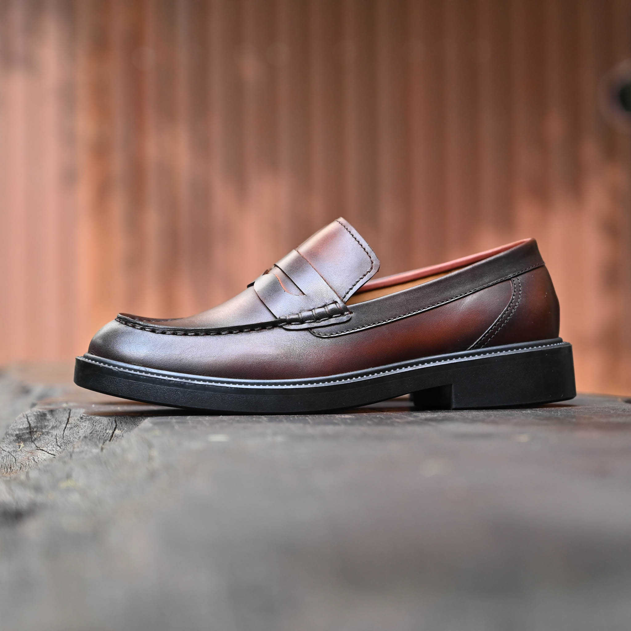 Giày Beckman Penny Loafer - Nâu Patina 5