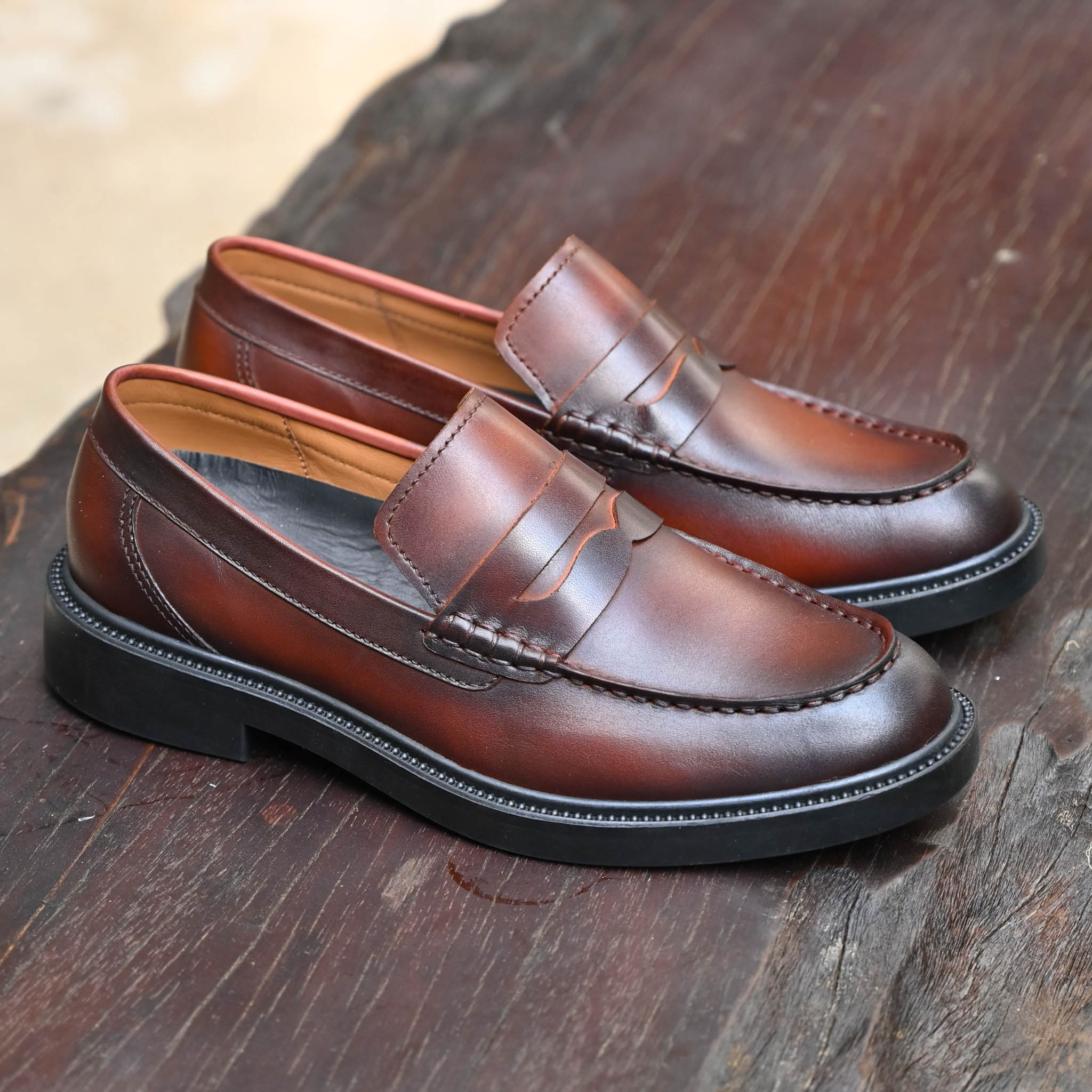Giày Beckman Penny Loafer - Nâu Patina 6