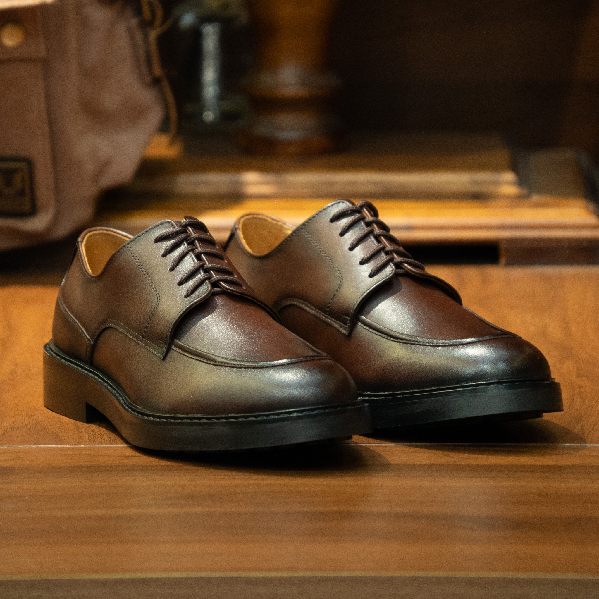 Giày Beckman Chunky Derby - Nâu