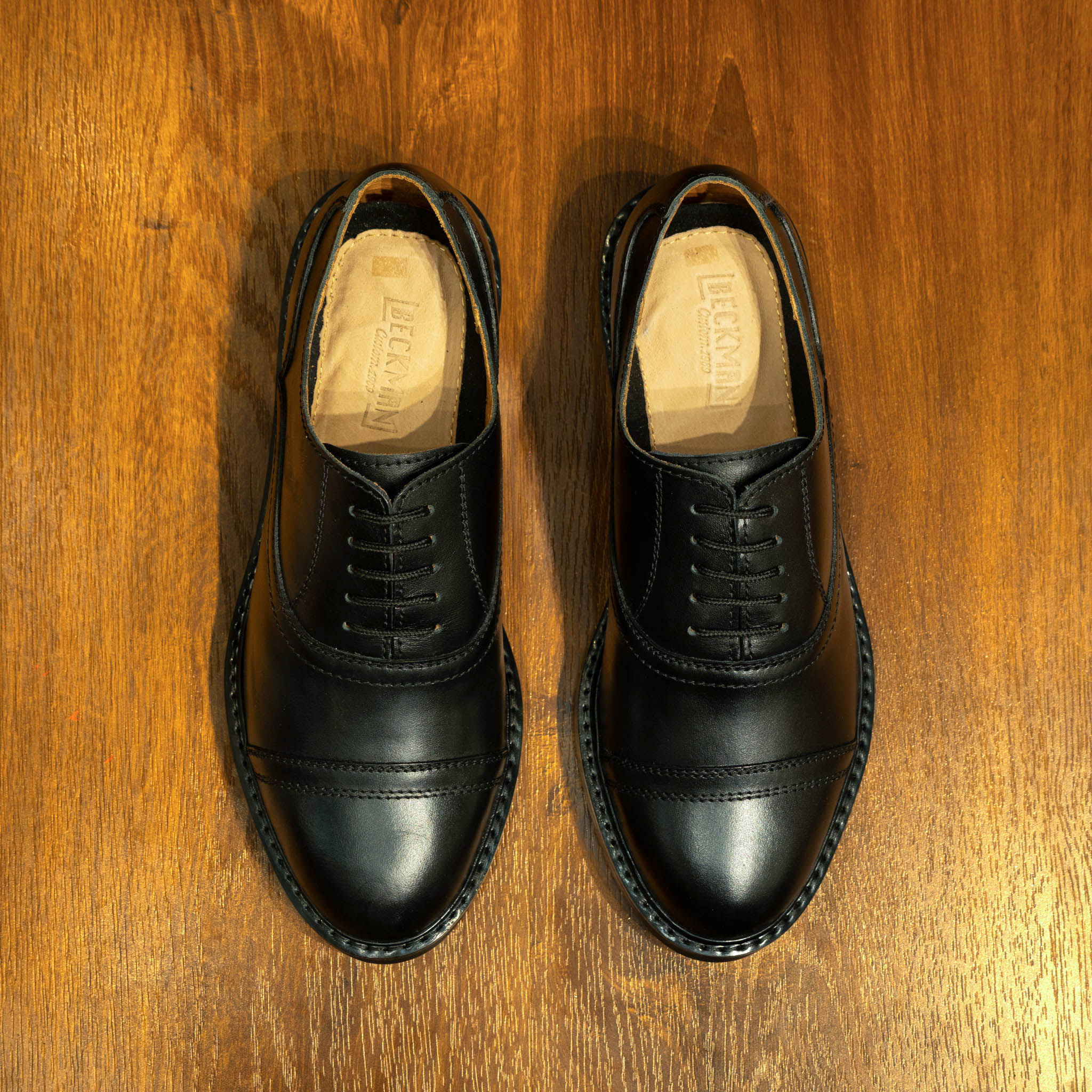 Giày Beckman Oxford Captoe 5 Lỗ - Đen 5
