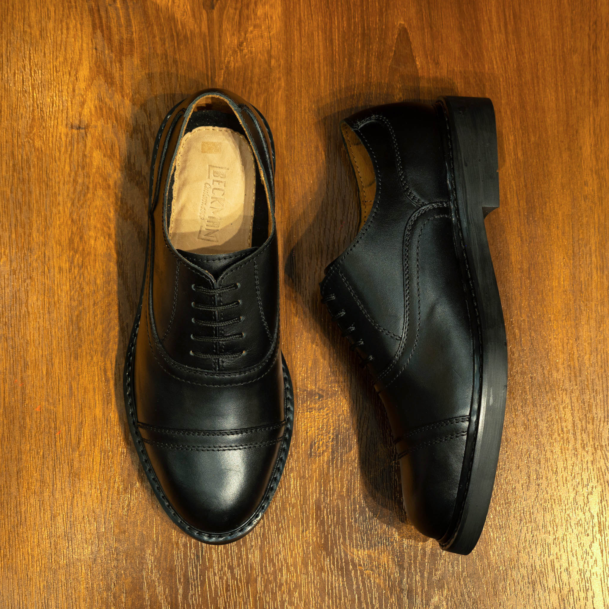 Giày Beckman Oxford Captoe 5 Lỗ - Đen 6